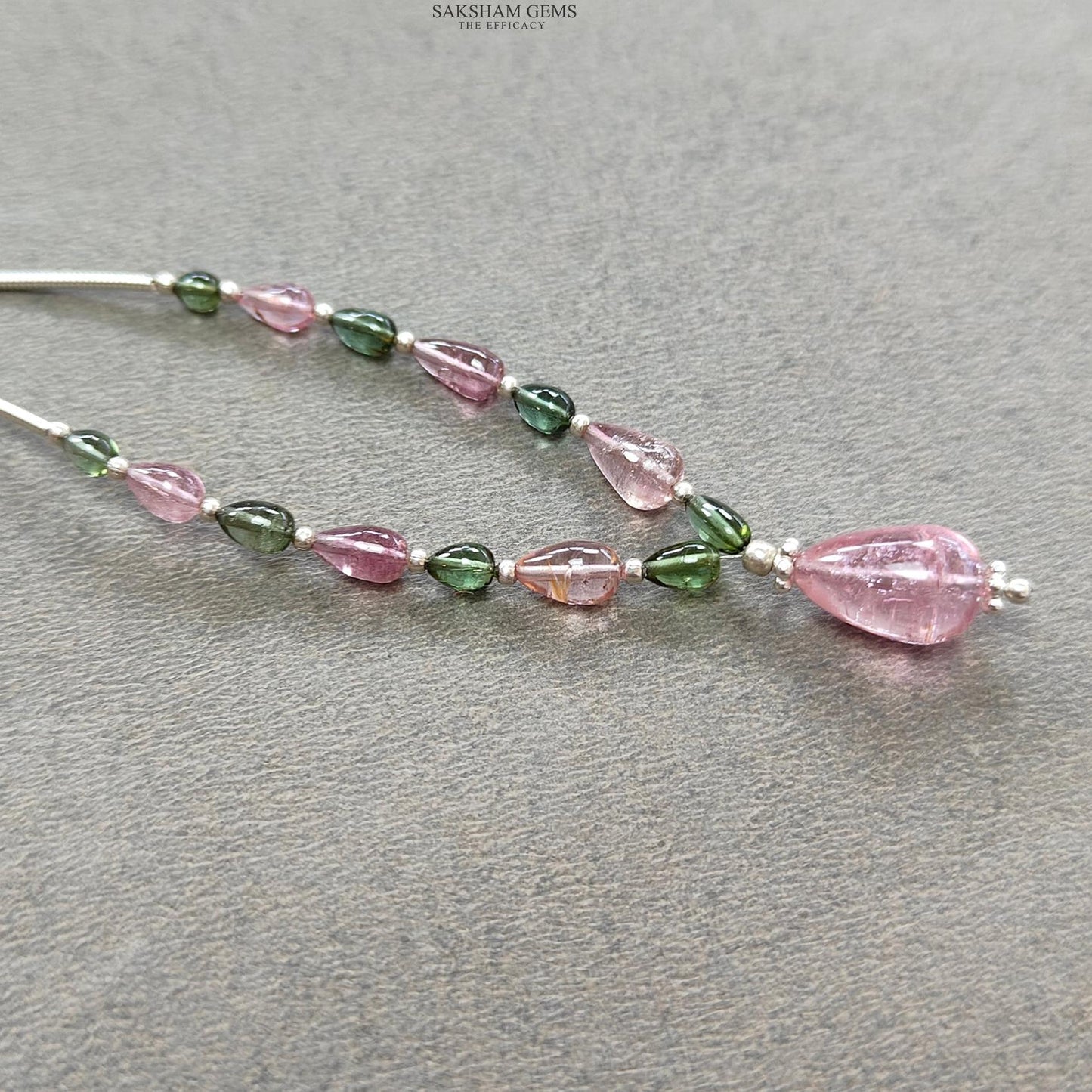 Watermelon Tourmaline Gemstone Loose Beads : 12.70cts Natural Multi Color Tourmaline Plain Teardrops Nuggets 3.5mm - 11.5mm