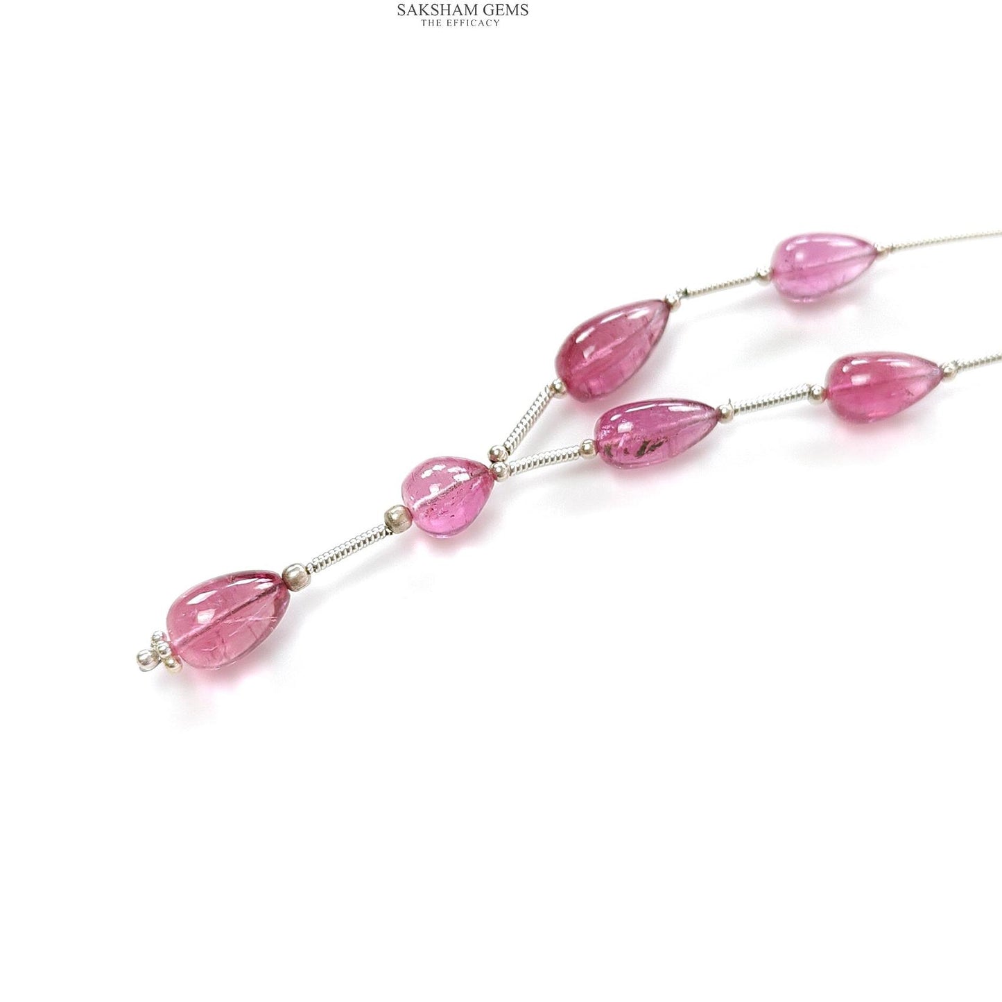 Rubellite Tourmaline Gemstone Loose Beads : 17.00cts Natural Untreated Tourmaline Plain Teardrops Nuggets 7mm - 11mm