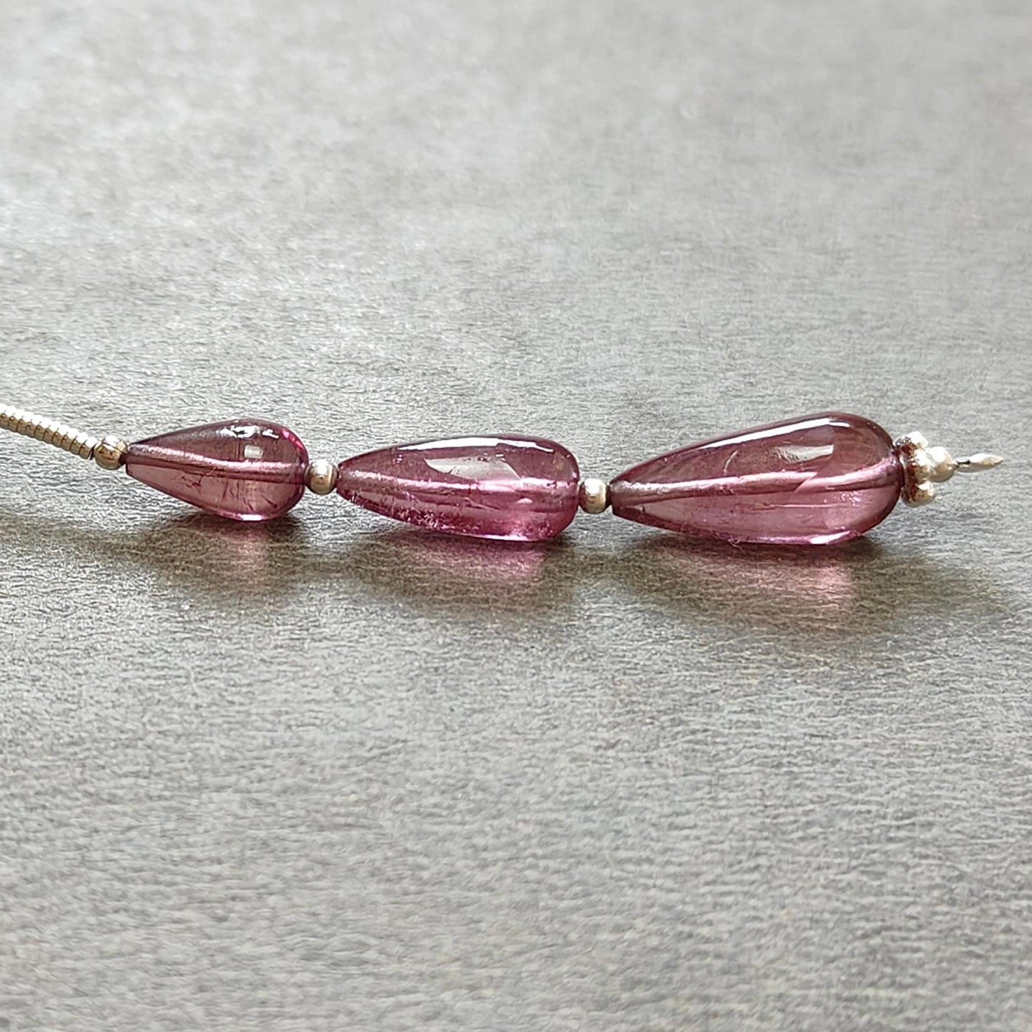 Rubellite Tourmaline Gemstone Loose Beads : 8.20cts Natural Untreated Tourmaline Plain Teardrops Nuggets 8mm - 13mm
