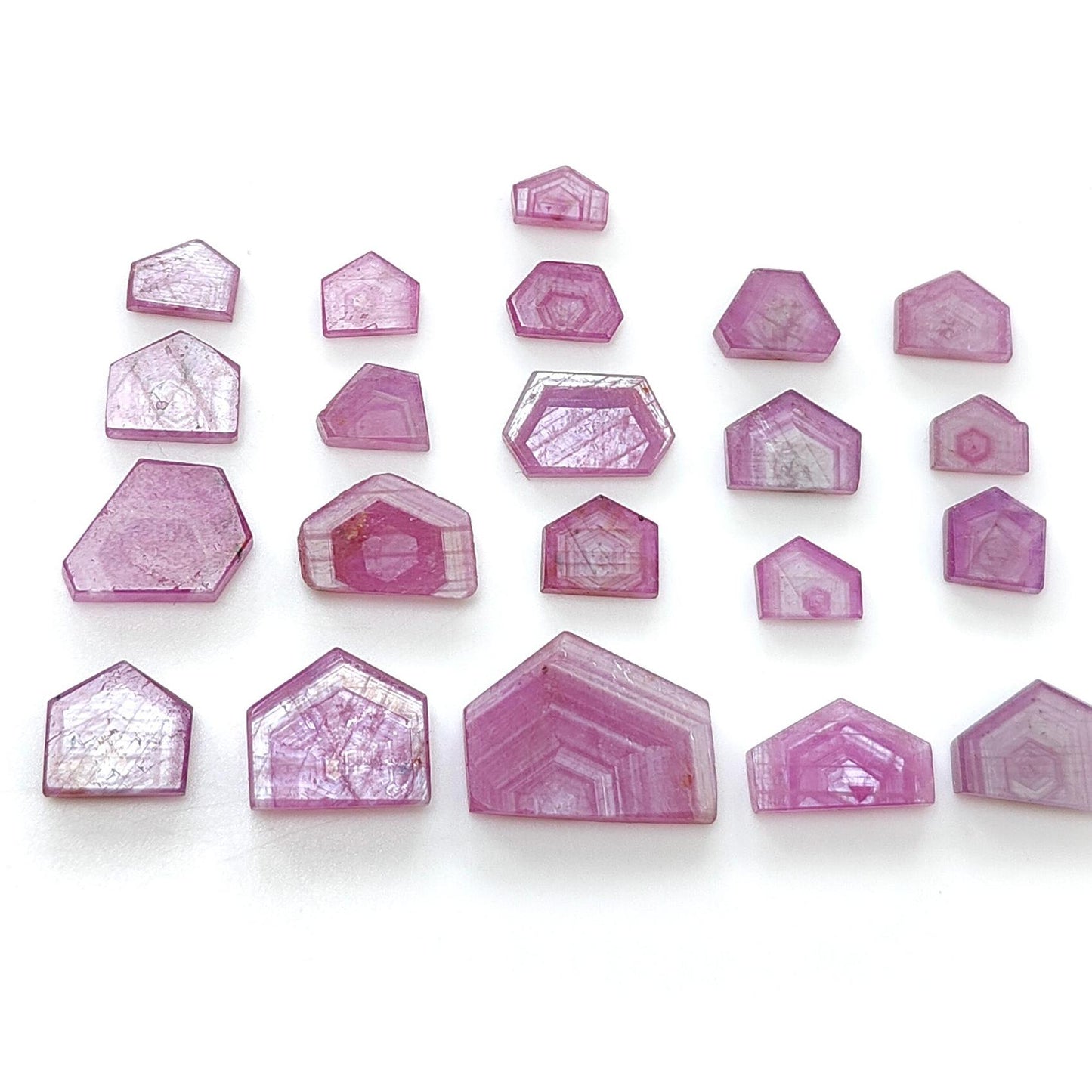 Rosemary Sheen SAPPHIRE Gemstone Flat Slices : Natural Untreated Unheated Pink Sapphire Uneven Shape 4*7mm - 12*17mm 21pcs