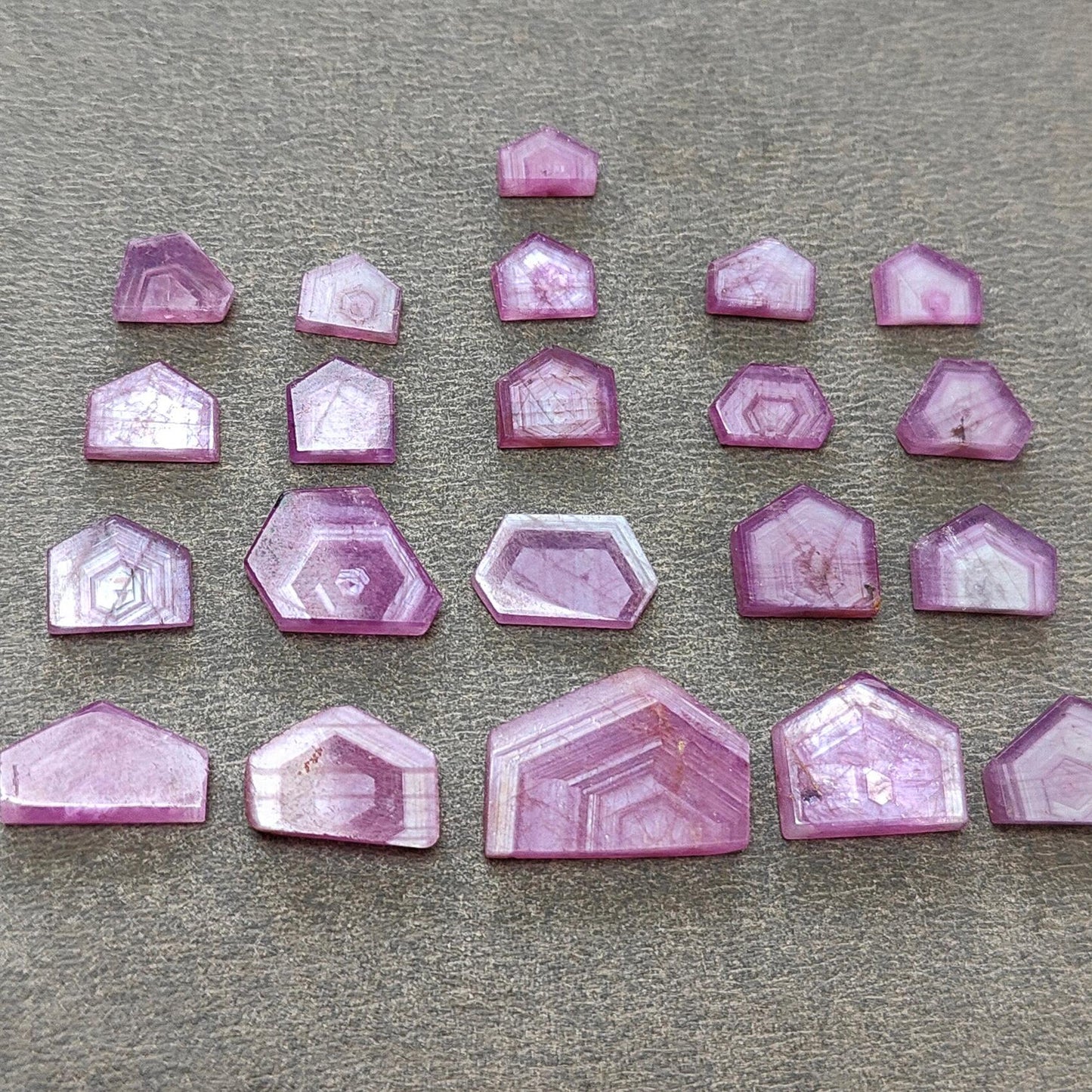 Rosemary Sheen SAPPHIRE Gemstone Flat Slices : Natural Untreated Unheated Pink Sapphire Uneven Shape 4*7mm - 12*17mm 21pcs