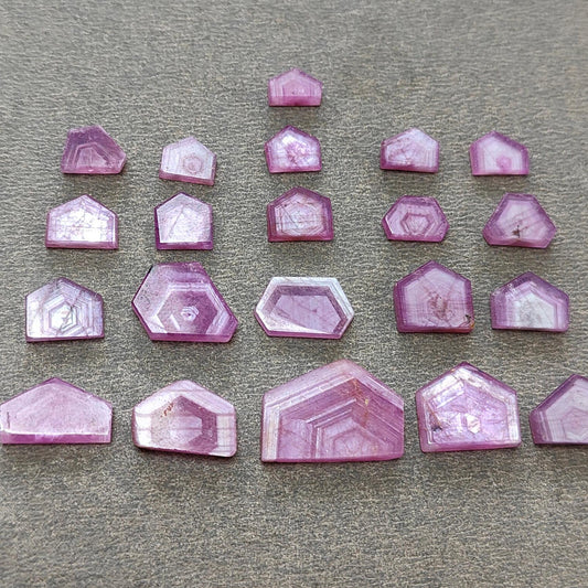 Rosemary Sheen SAPPHIRE Gemstone Flat Slices : Natural Untreated Unheated Pink Sapphire Uneven Shape 4*7mm - 12*17mm 21pcs