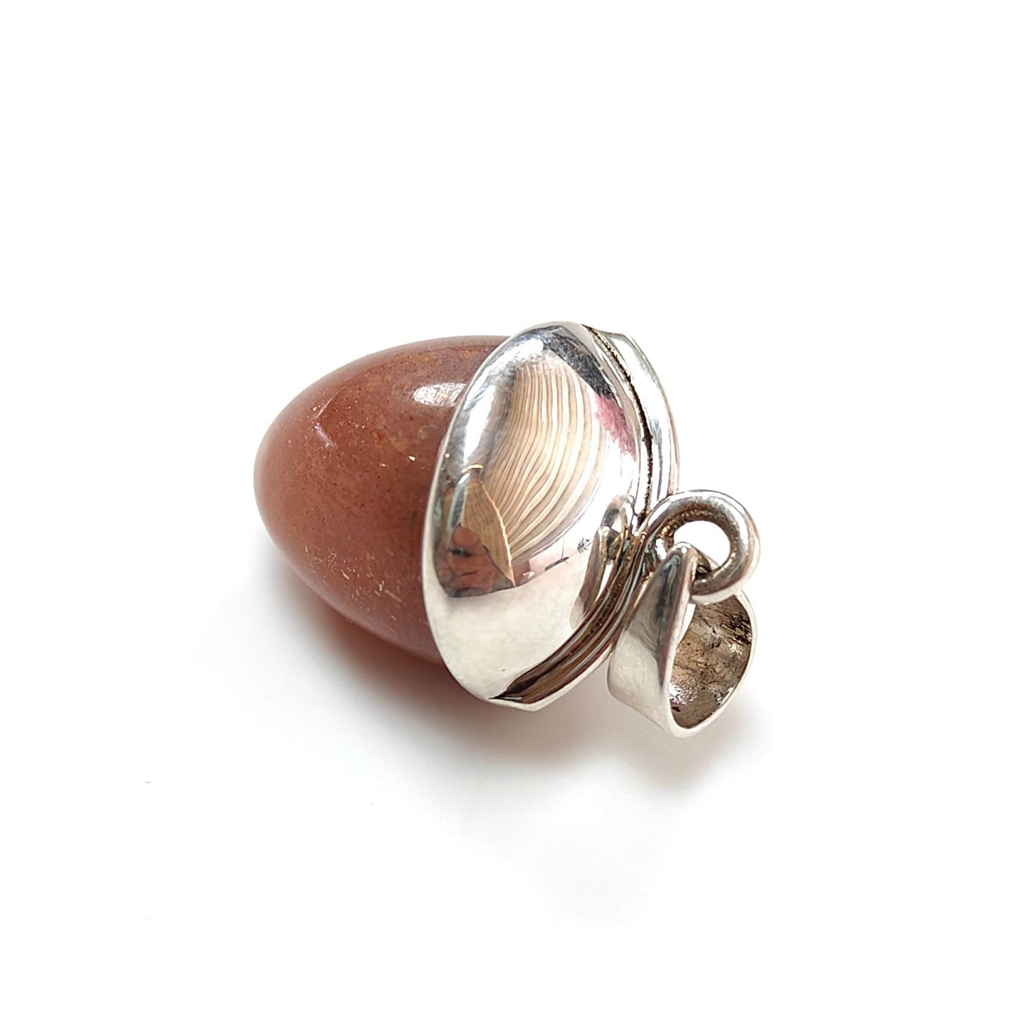 Brown Moonstone Gemstone 925 Sterling Silver Pendant : 14.26gms Fashion XL Size Bullet Pendant With Normal Loop 1.25" Gift For Her