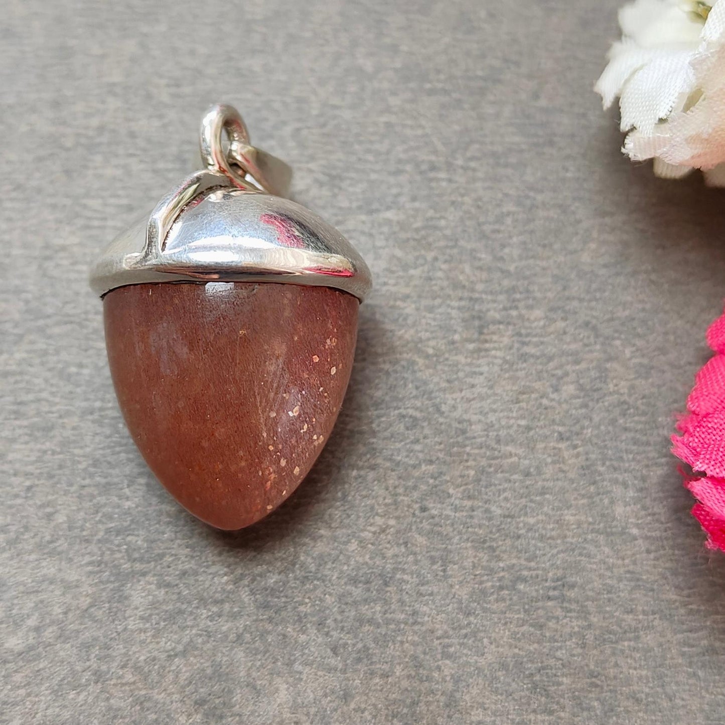 Brown Moonstone Gemstone 925 Sterling Silver Pendant : 14.26gms Fashion XL Size Bullet Pendant With Normal Loop 1.25" Gift For Her