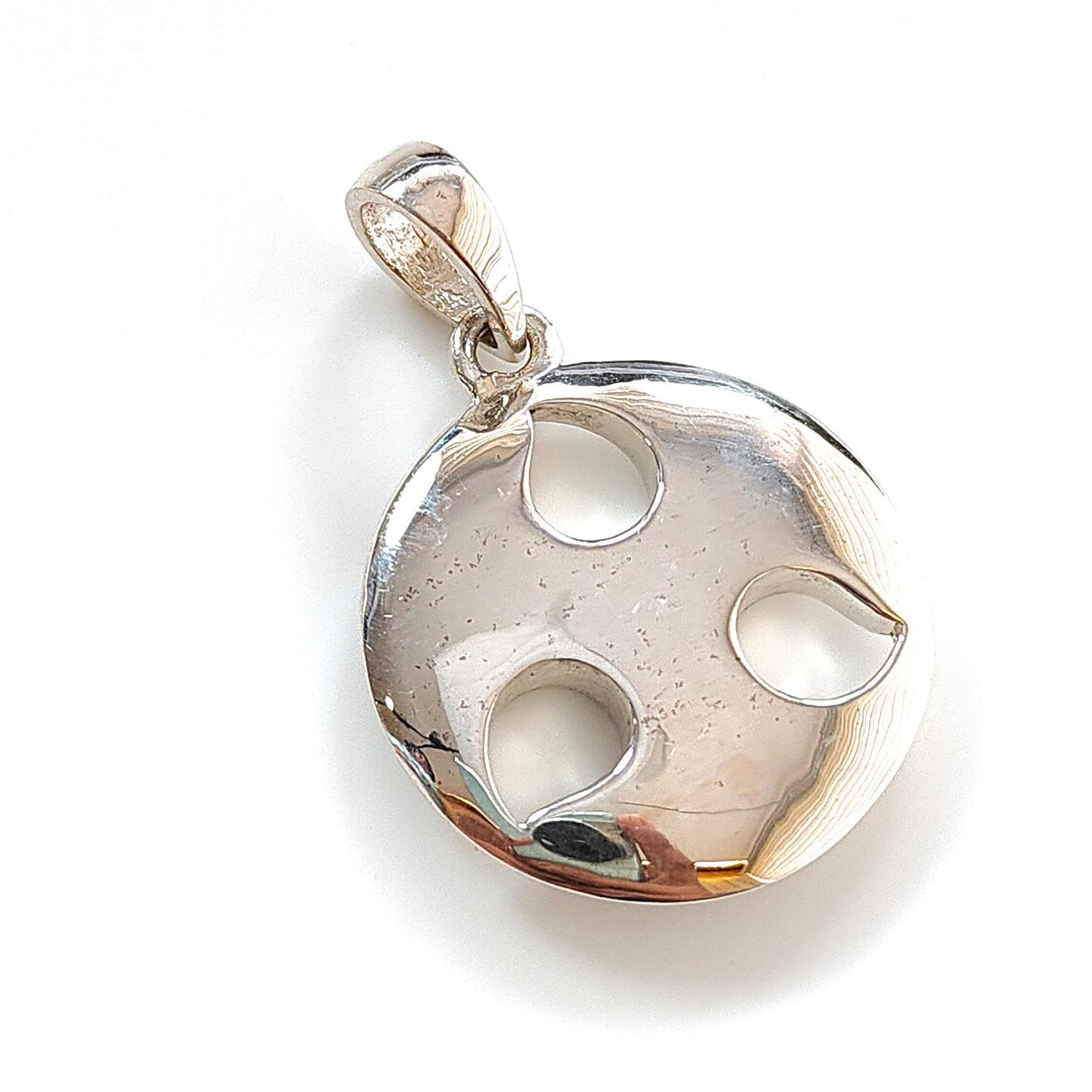 925 Sterling Silver CZ Pendant : 9.34gms (apx) Fashion Round Cubic Zirconia Pendant With Normal Loop 1.25" Gift For Her