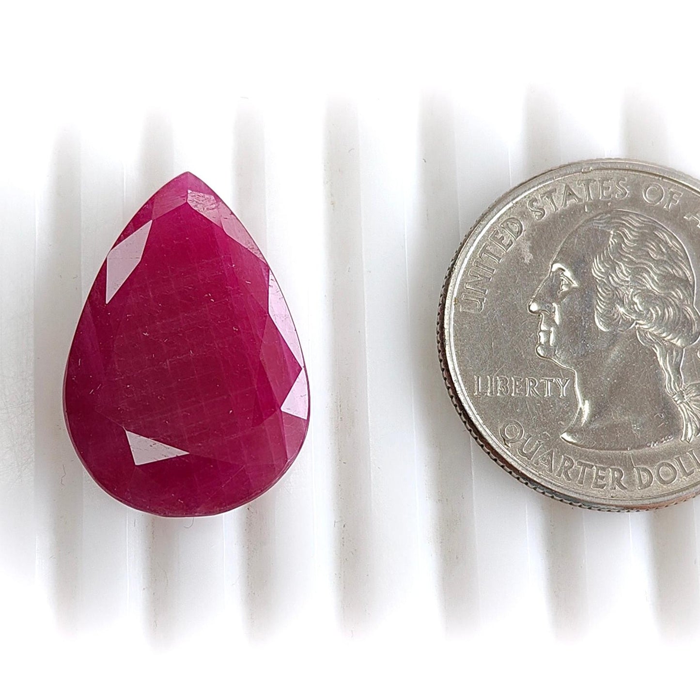 Ruby Gemstone Normal Cut :18.00cts Natural Untreated Unheated Red Ruby Pear Shape 24*16mm 1pc