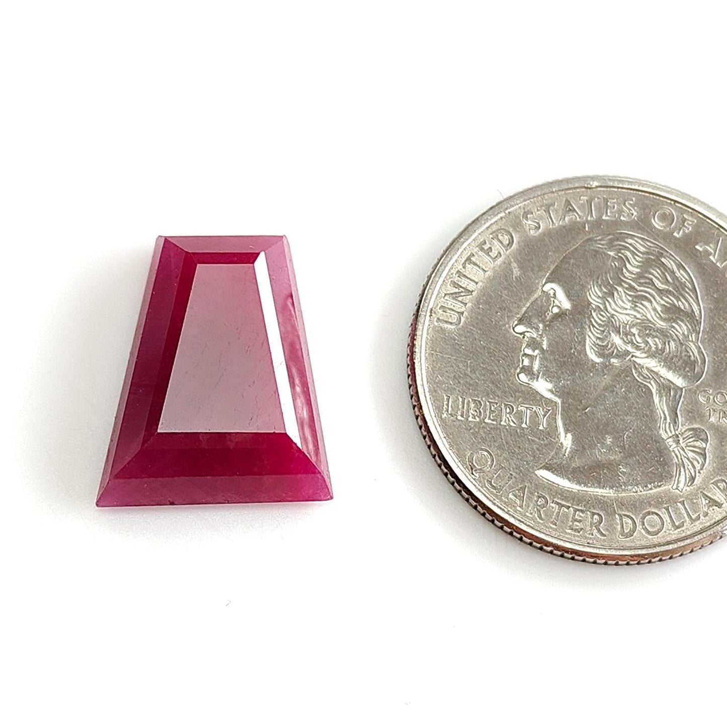 Ruby Gemstone Step Cut : 12.30cts Natural Untreated Unheated Red Ruby Trapezium Shape 17*13mm 1pc