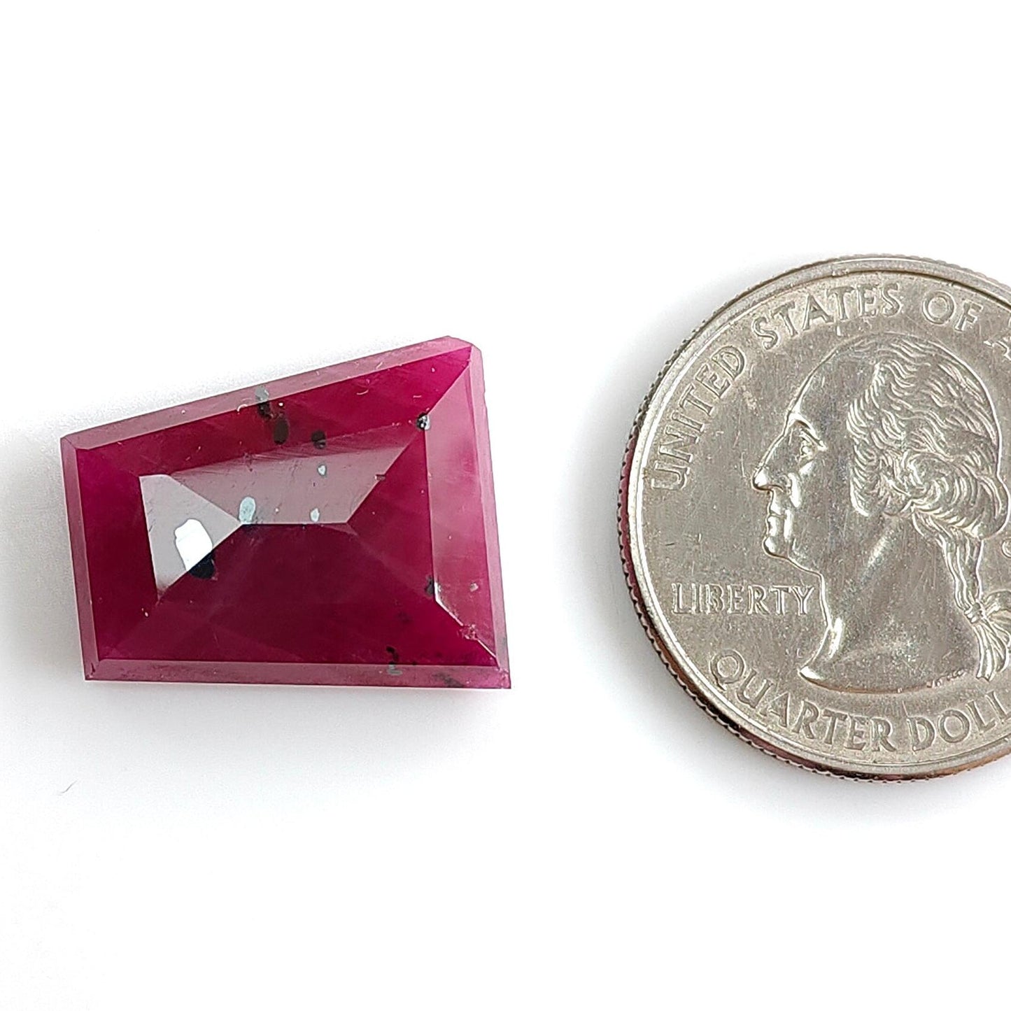 Ruby Gemstone Step Cut : 20.00cts Natural Untreated Unheated Red Ruby Trapezium Shape 19*16mm 1pc