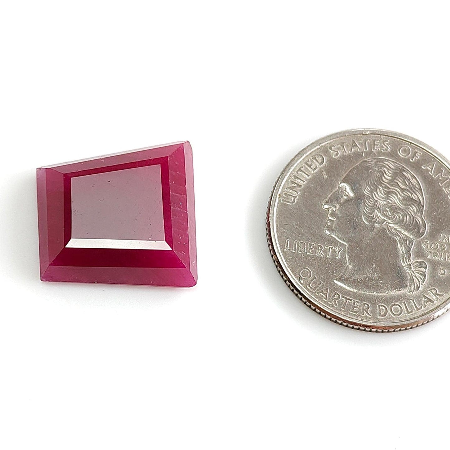 Ruby Gemstone Step Cut : 20.10cts Natural Untreated Unheated Red Ruby Trapezium Shape 17*5mm 1pc