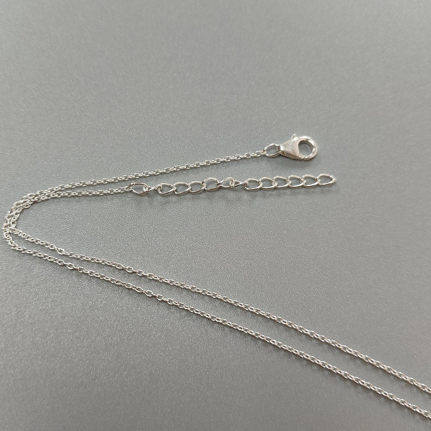 925 Sterling Silver AD Chain Necklace : 6.20gms (Apx) Natural Untreated 925 Sterling Sliver With American Diamond Round Necklace 20" (Apx)