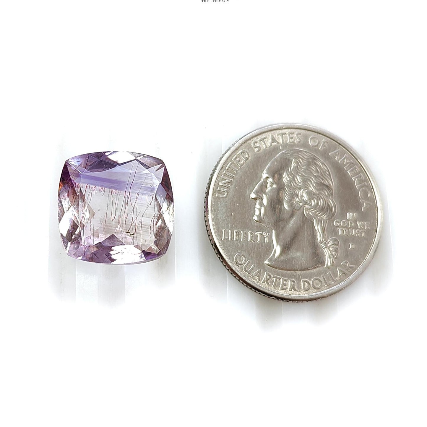 Rutile Amethyst Quartz Gemstone Normal Cut : 11.50cts Natural Untreated Purple Amethyst Cushion Shape 14mm