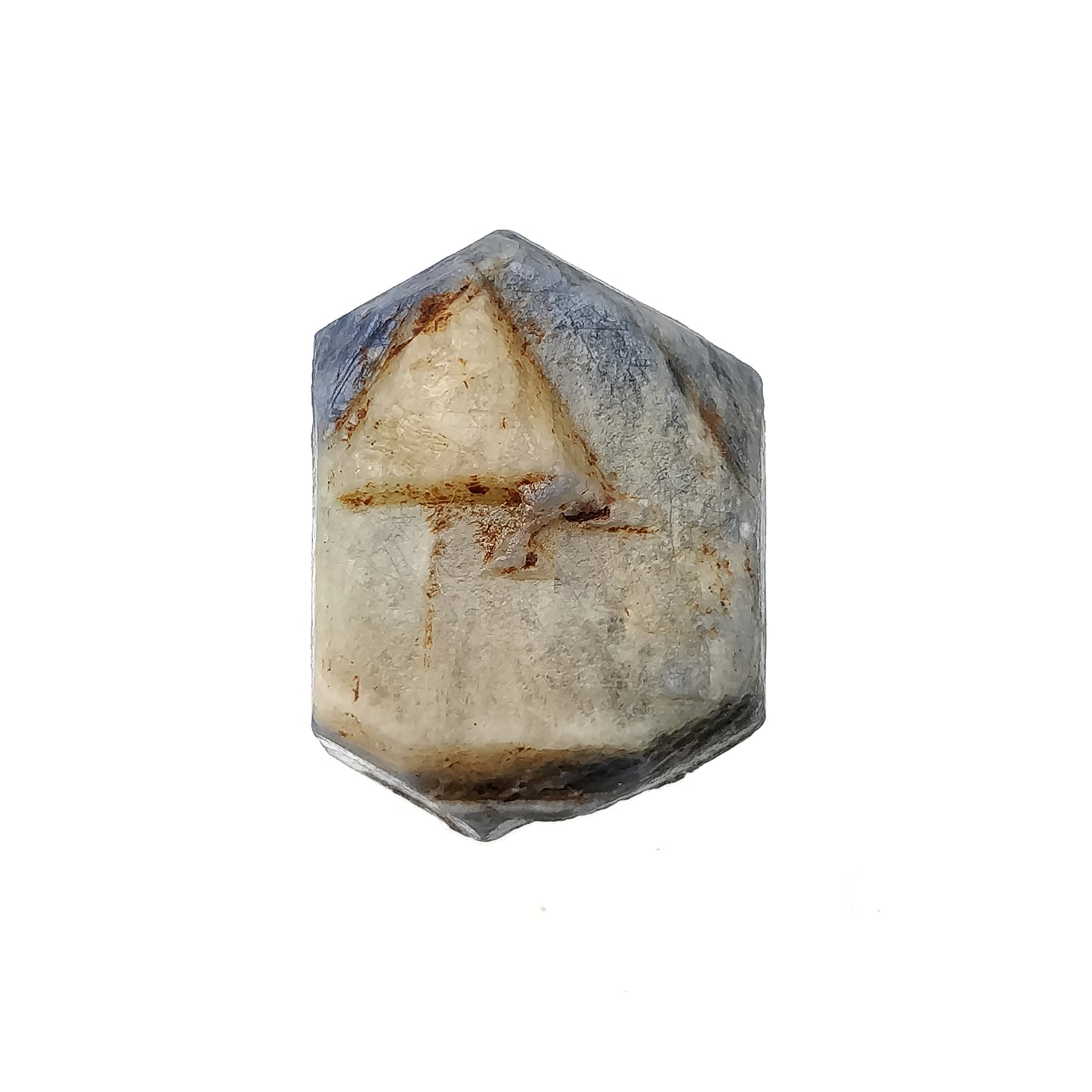 RECORD KEEPER Blue SAPPHIRE Gemstone Crystal: 100.95cts Natural Unheated Triangle Formative Sapphire Rough Specimen 26.5*19.5mm