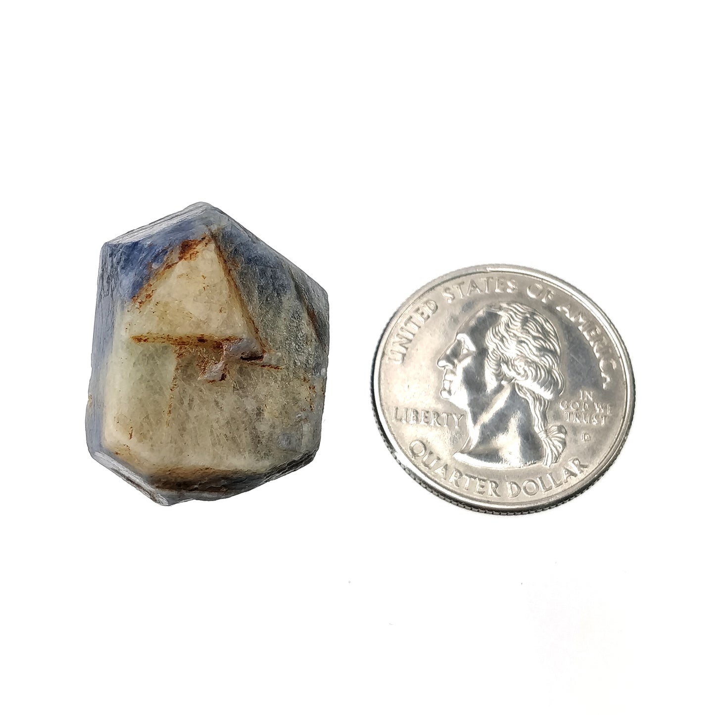 RECORD KEEPER Blue SAPPHIRE Gemstone Crystal: 100.95cts Natural Unheated Triangle Formative Sapphire Rough Specimen 26.5*19.5mm