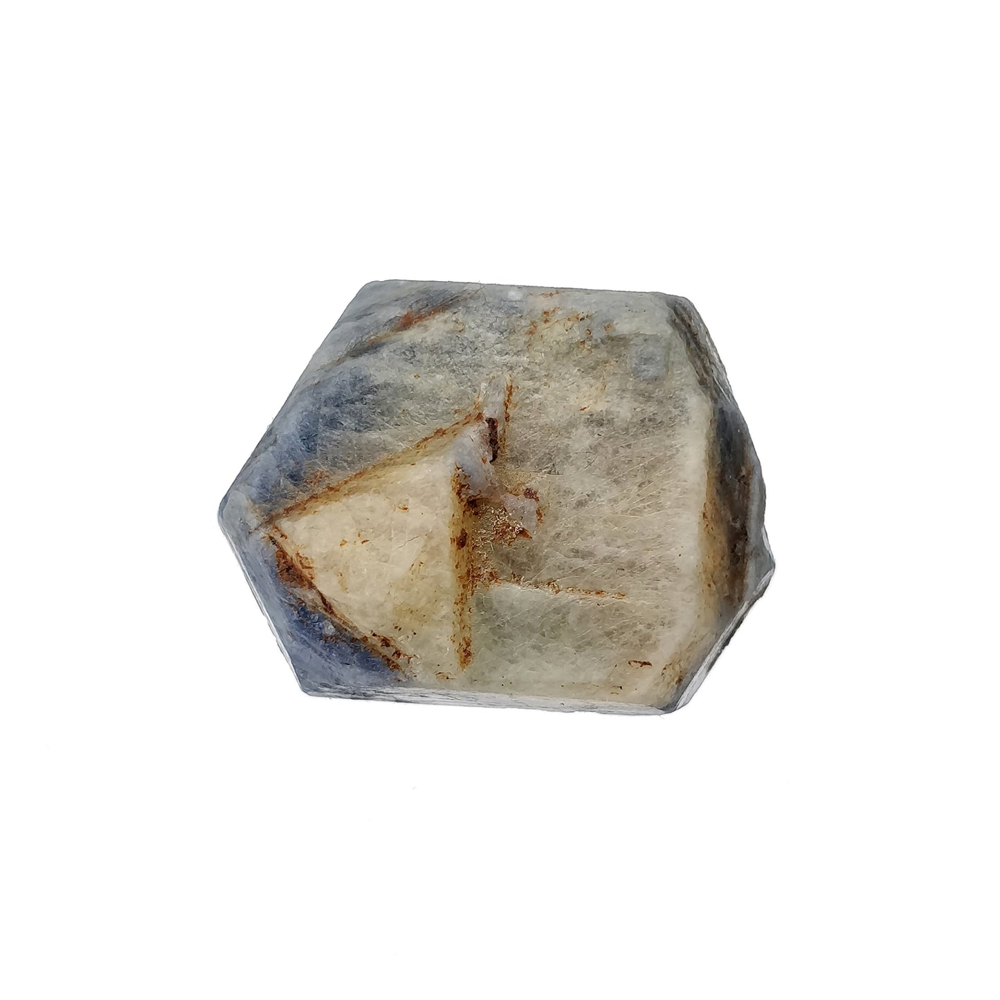 RECORD KEEPER Blue SAPPHIRE Gemstone Crystal: 100.95cts Natural Unheated Triangle Formative Sapphire Rough Specimen 26.5*19.5mm