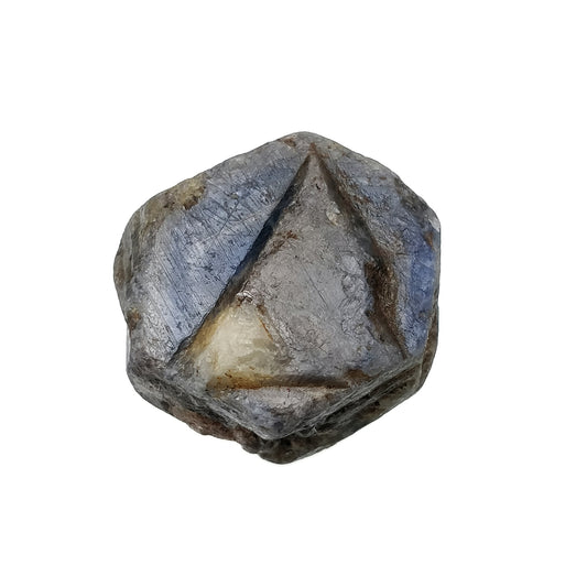 RECORD KEEPER Blue SAPPHIRE Gemstone Crystal : 179.95cts Natural Unheated Triangle Formative Sapphire Rough Specimen 28.5*25mm