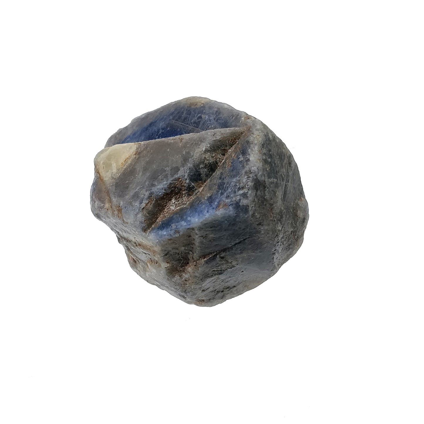 RECORD KEEPER Blue SAPPHIRE Gemstone Crystal : 179.95cts Natural Unheated Triangle Formative Sapphire Rough Specimen 28.5*25mm