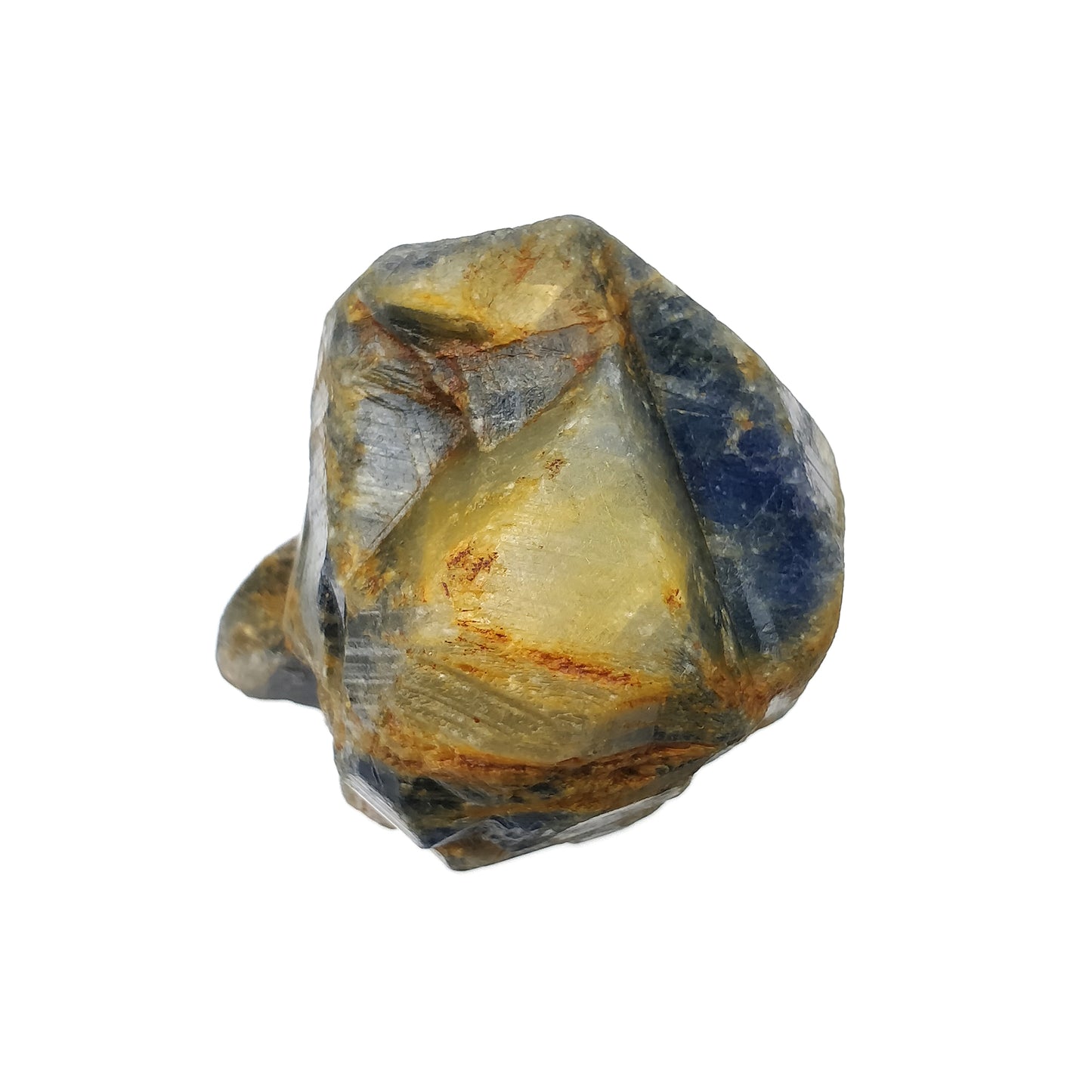 RECORD KEEPER Blue SAPPHIRE Gemstone Crystal : 589.40cts Natural Unheated Triangle Formative Sapphire Rough Specimen 45*35mm