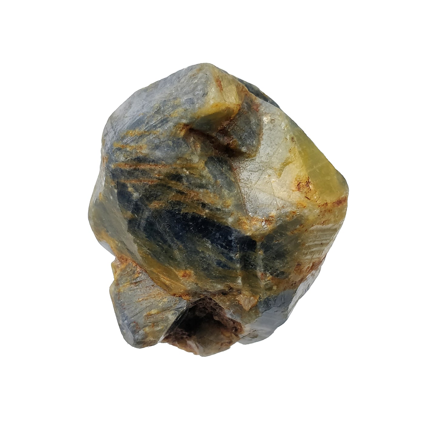 RECORD KEEPER Blue SAPPHIRE Gemstone Crystal : 589.40cts Natural Unheated Triangle Formative Sapphire Rough Specimen 45*35mm