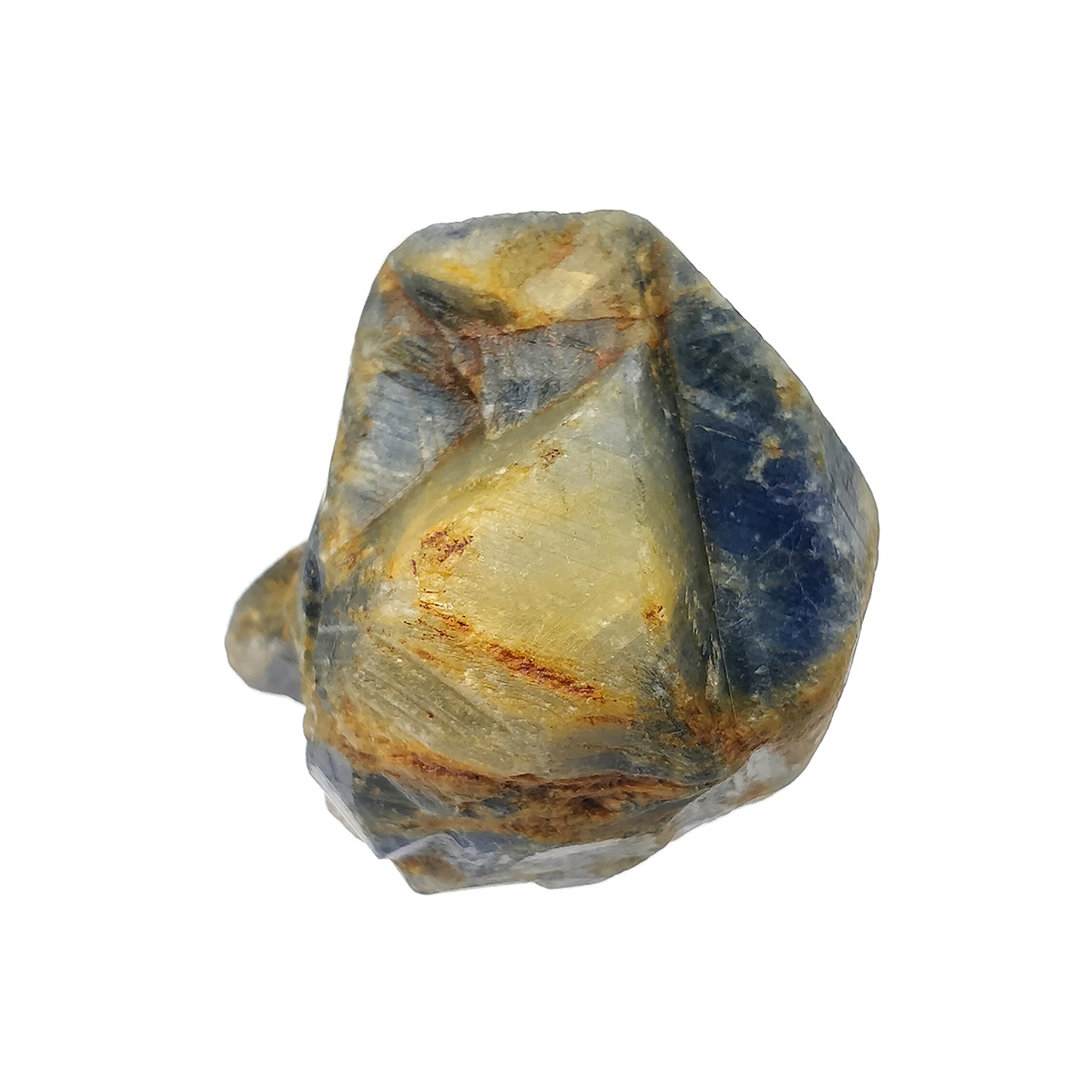 RECORD KEEPER Blue SAPPHIRE Gemstone Crystal : 589.40cts Natural Unheated Triangle Formative Sapphire Rough Specimen 45*35mm