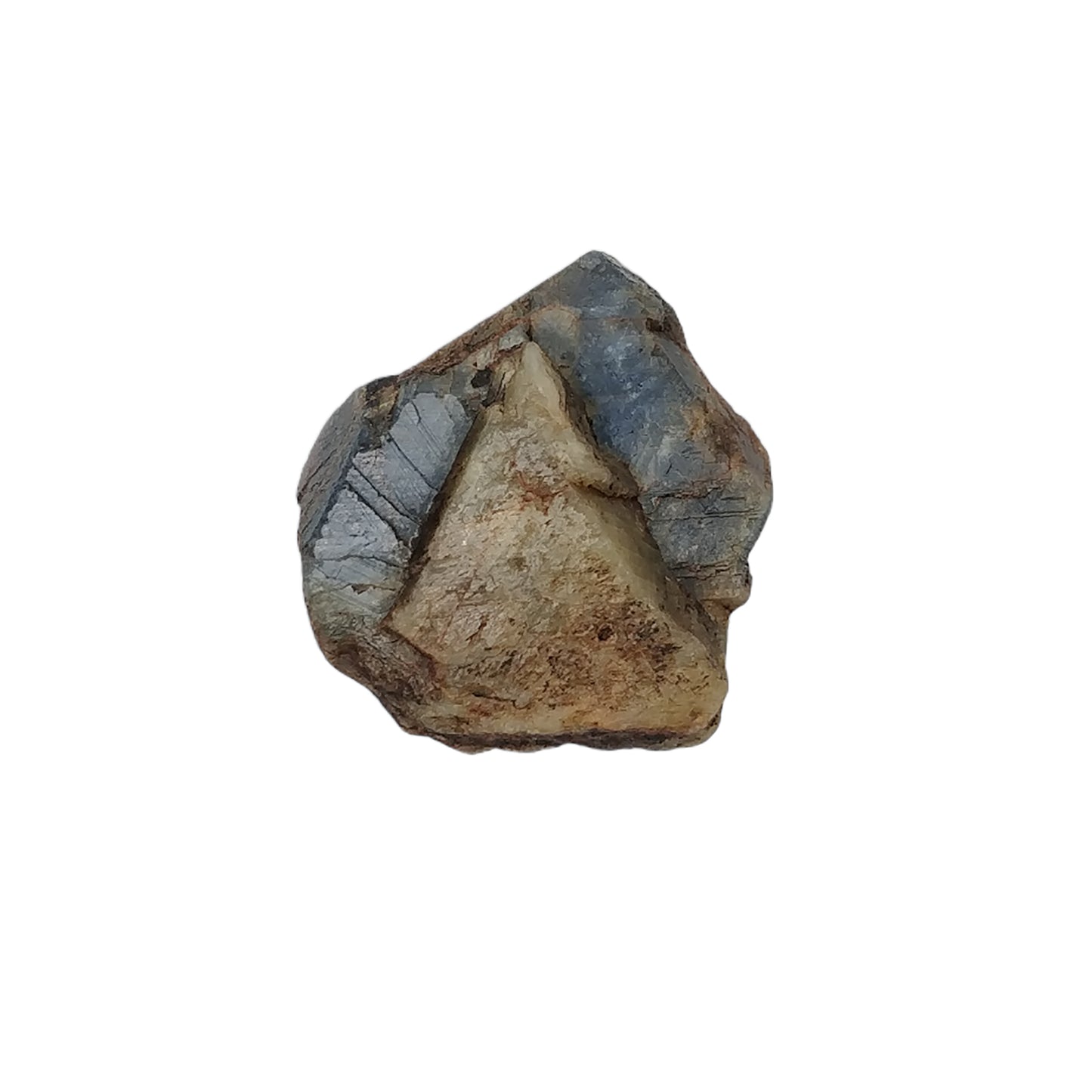 RECORD KEEPER Blue SAPPHIRE Gemstone Crystal : 189.60cts Natural Unheated Triangle Formative Sapphire Rough Specimen 42.5*39.5mm