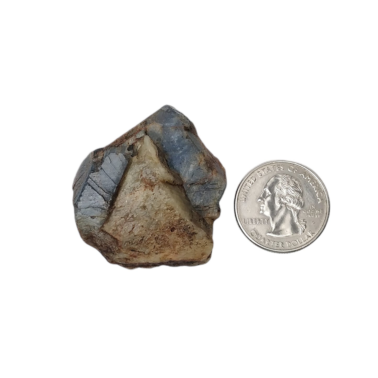 RECORD KEEPER Blue SAPPHIRE Gemstone Crystal : 189.60cts Natural Unheated Triangle Formative Sapphire Rough Specimen 42.5*39.5mm