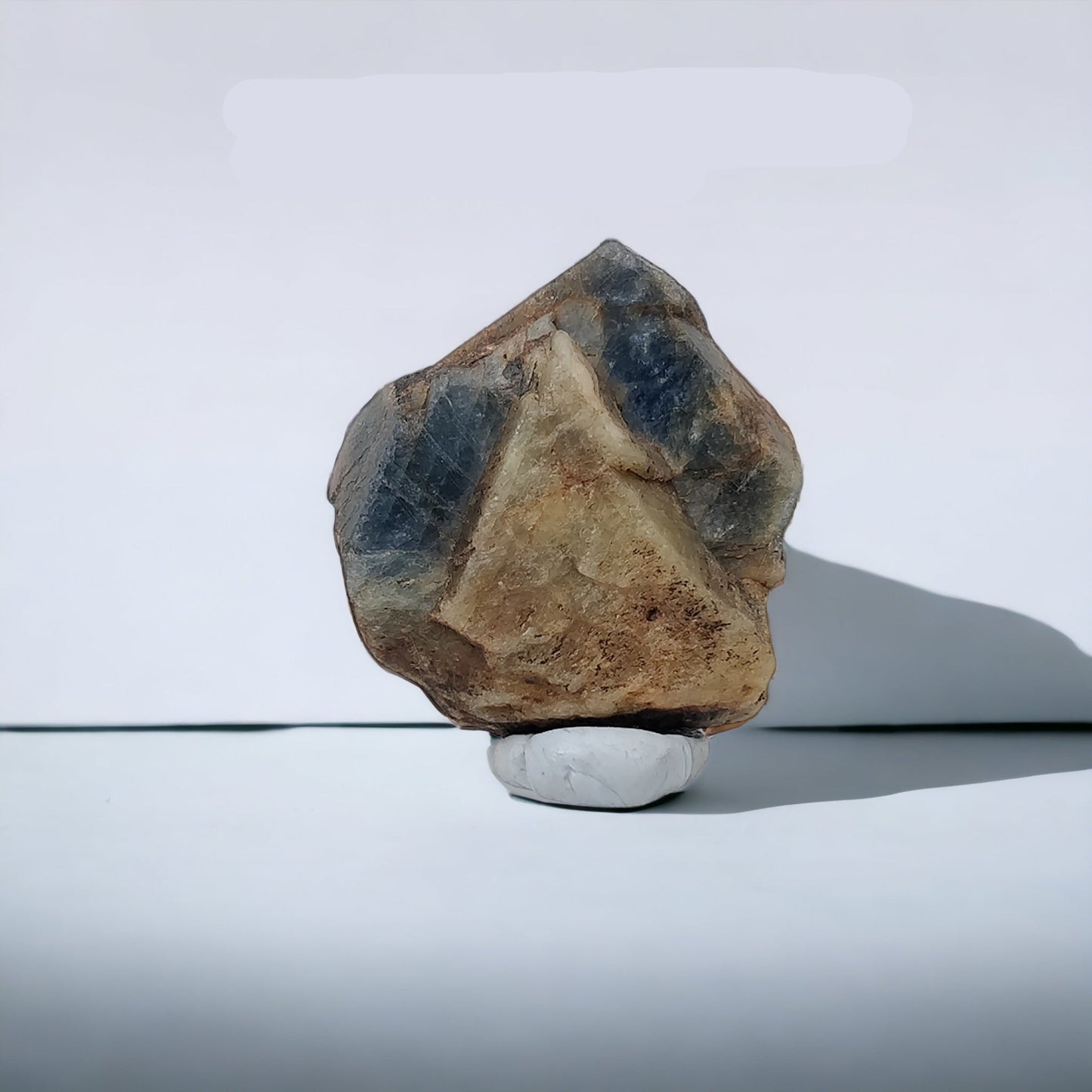 RECORD KEEPER Blue SAPPHIRE Gemstone Crystal : 189.60cts Natural Unheated Triangle Formative Sapphire Rough Specimen 42.5*39.5mm