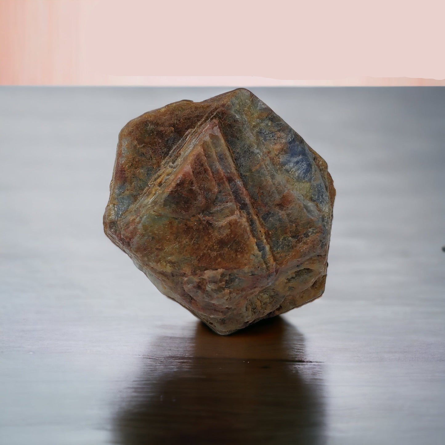 RECORD KEEPER Blue SAPPHIRE Gemstone Crystal : 1097.30cts Natural Unheated Triangle Formative Sapphire Rough Specimen 65*50mm