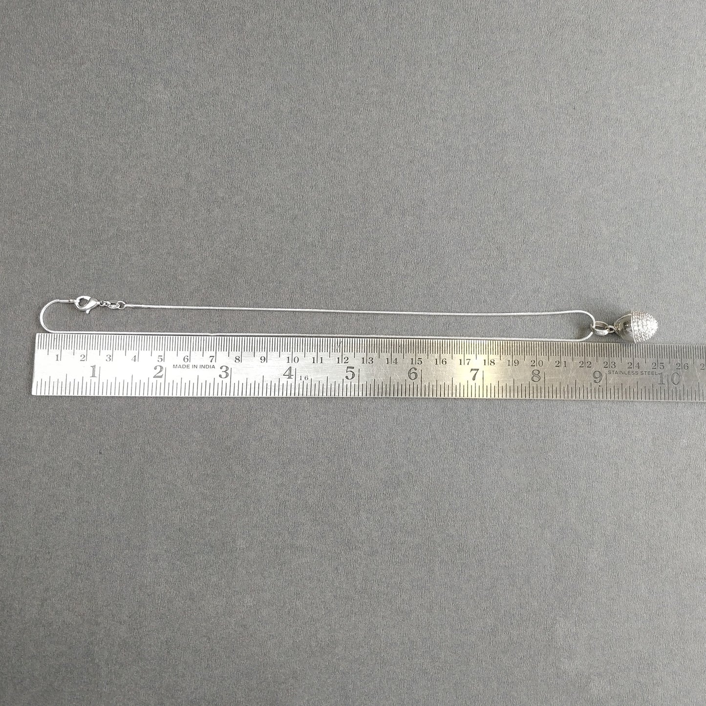 CUBIC ZIRCONIA & 925 Sterling Silver Necklace : 8.52gms(Approx) Fashion Regular Medium Bullet Pendant With Necklace 18.5" Gift For Her