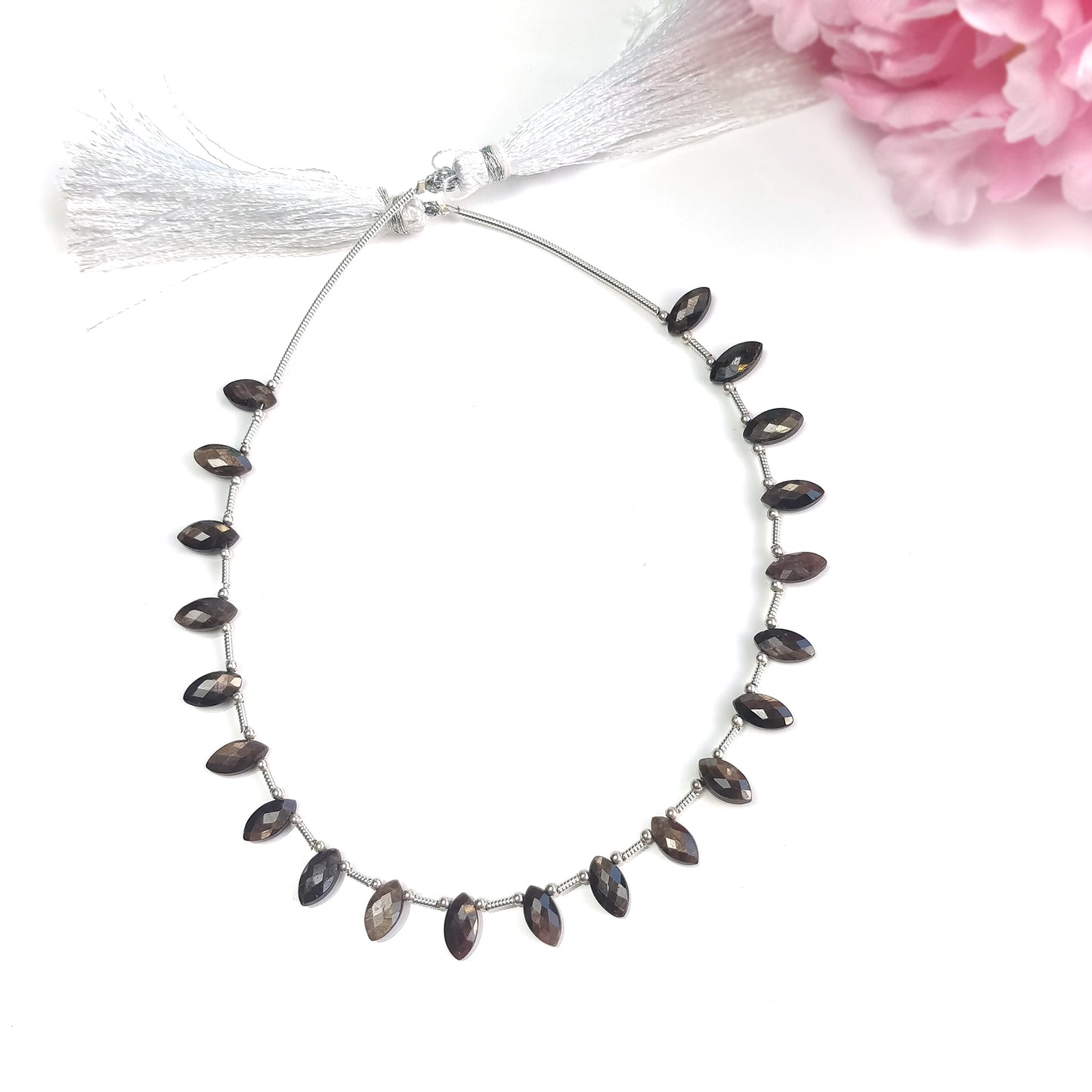 Golden Brown Chocolate Sapphire Gemstone Checker Cut Loose Beads : Natural Unheated Marquise Faceted Nuggets 8*4mm For Bracelet/Necklace