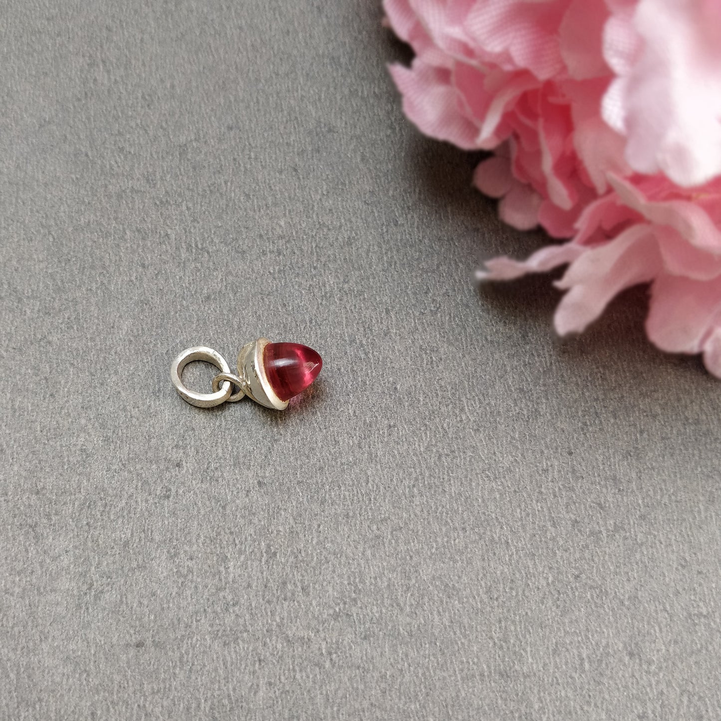 925 Sterling Silver Rhinestone Pendant : 1.80gms(Approx) Fashion Mini Size Bullet Pendant With Normal Loop 0.80" Gift For Her