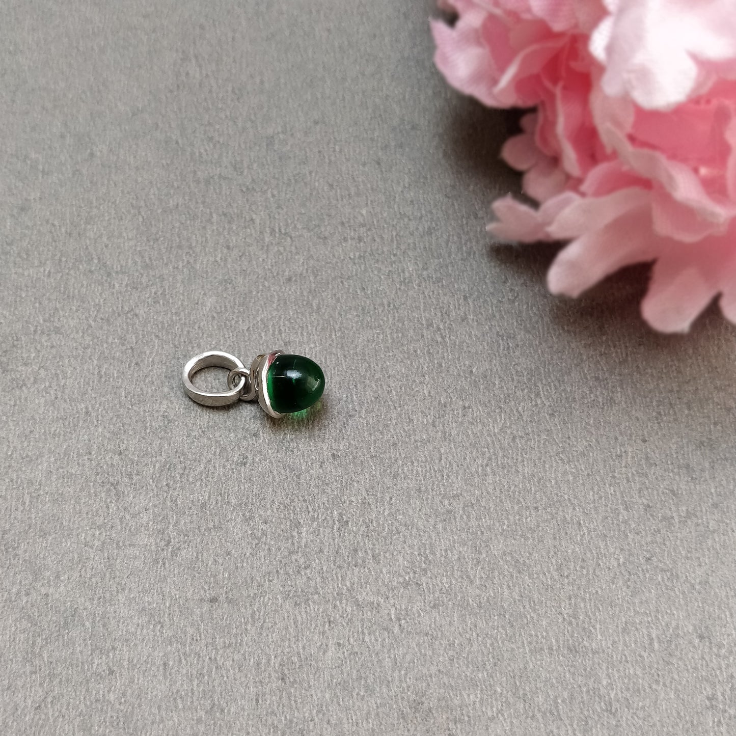 925 Sterling Silver Rhinestone Pendant : 1.80gms(Approx) Fashion Mini Size Bullet Pendant With Normal Loop 0.80" Gift For Her