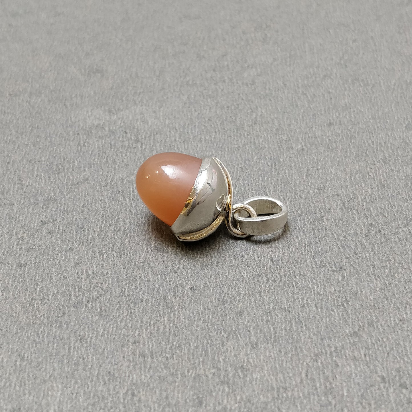 Brown Moonstone Gemstone 925 Sterling Silver Pendant : 4.00gms(Approx) Fashion Regular Size Bullet Pendant With Normal Loop 1" Gift For Her