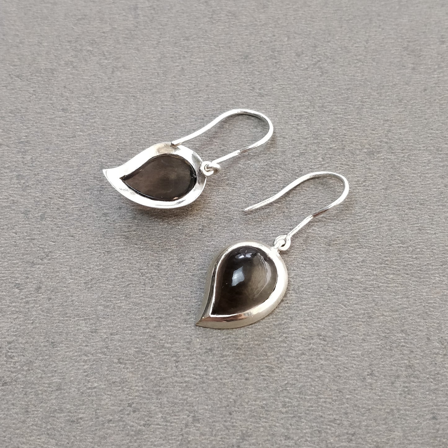Smoky Quartz Gemstone Earring : 4.20gms Natural Quartz With 925 Sterling Silver Drop Dangle Bezel Set Hook Earrings 1.5"