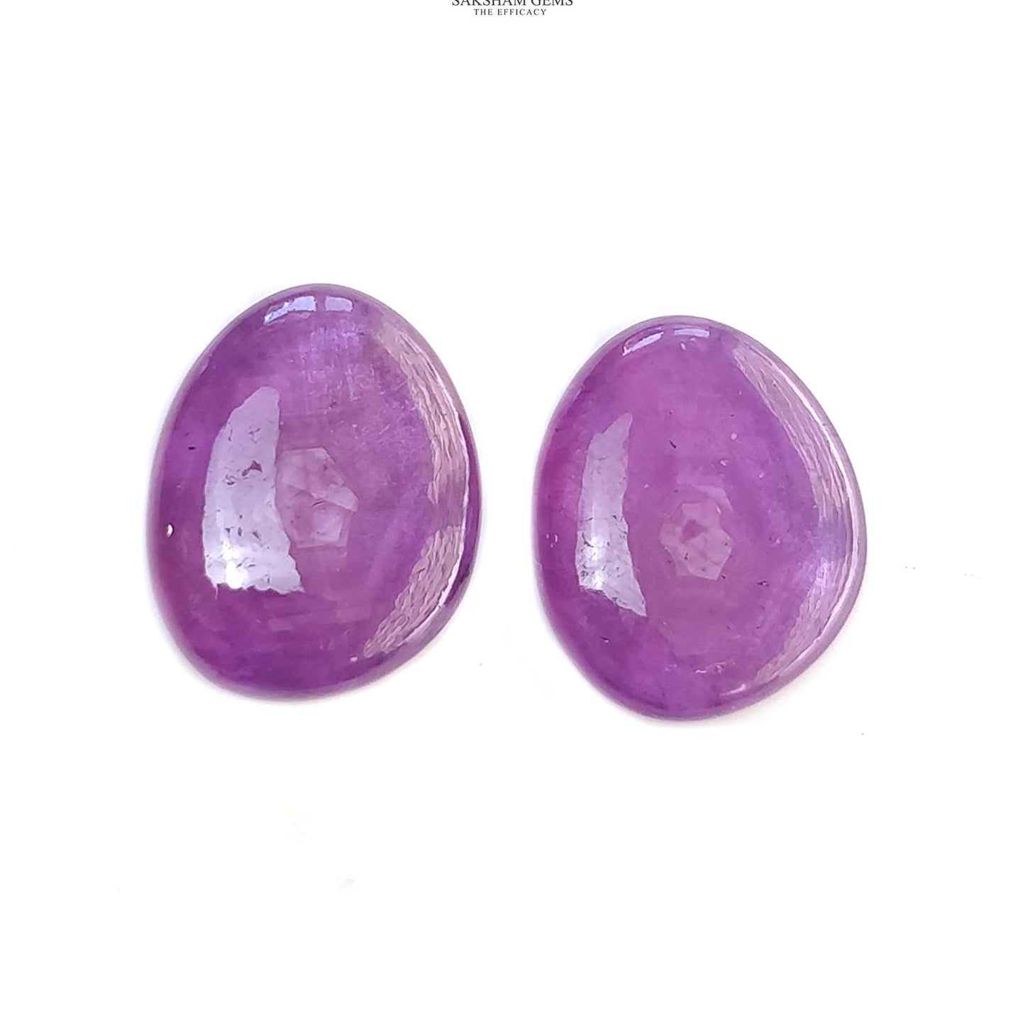 Purple Sapphire Gemstone Cabochon : 14.00cts Natural Untreated Untreated Sapphire Egg Shape  16*13mm Pair