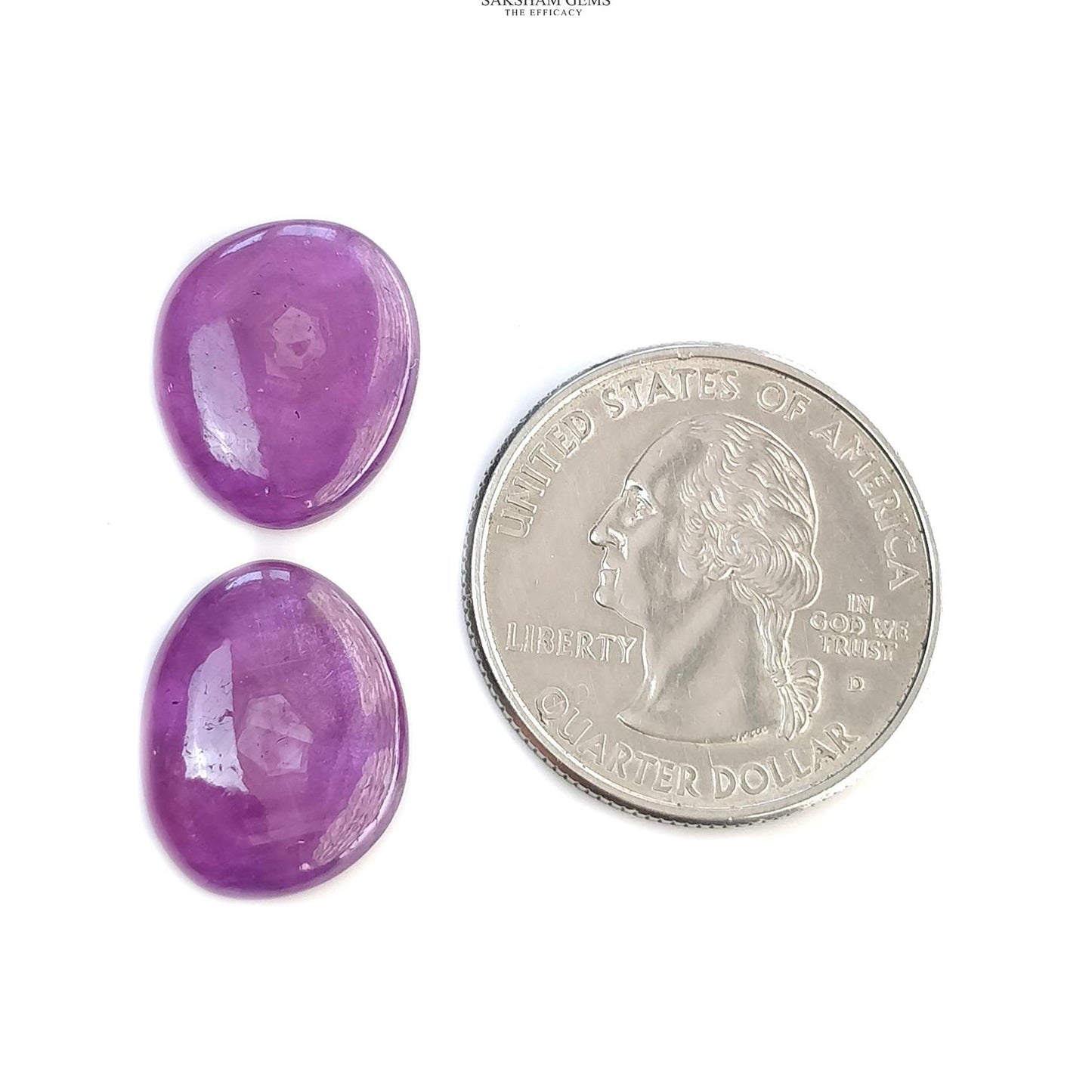 Purple Sapphire Gemstone Cabochon : 14.00cts Natural Untreated Untreated Sapphire Egg Shape  16*13mm Pair