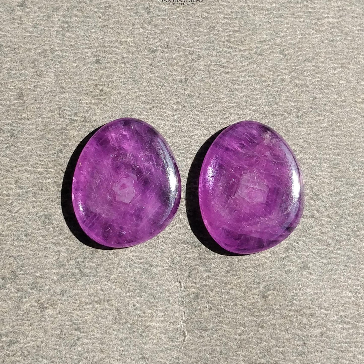 Purple Sapphire Gemstone Cabochon : 14.00cts Natural Untreated Untreated Sapphire Egg Shape  16*13mm Pair