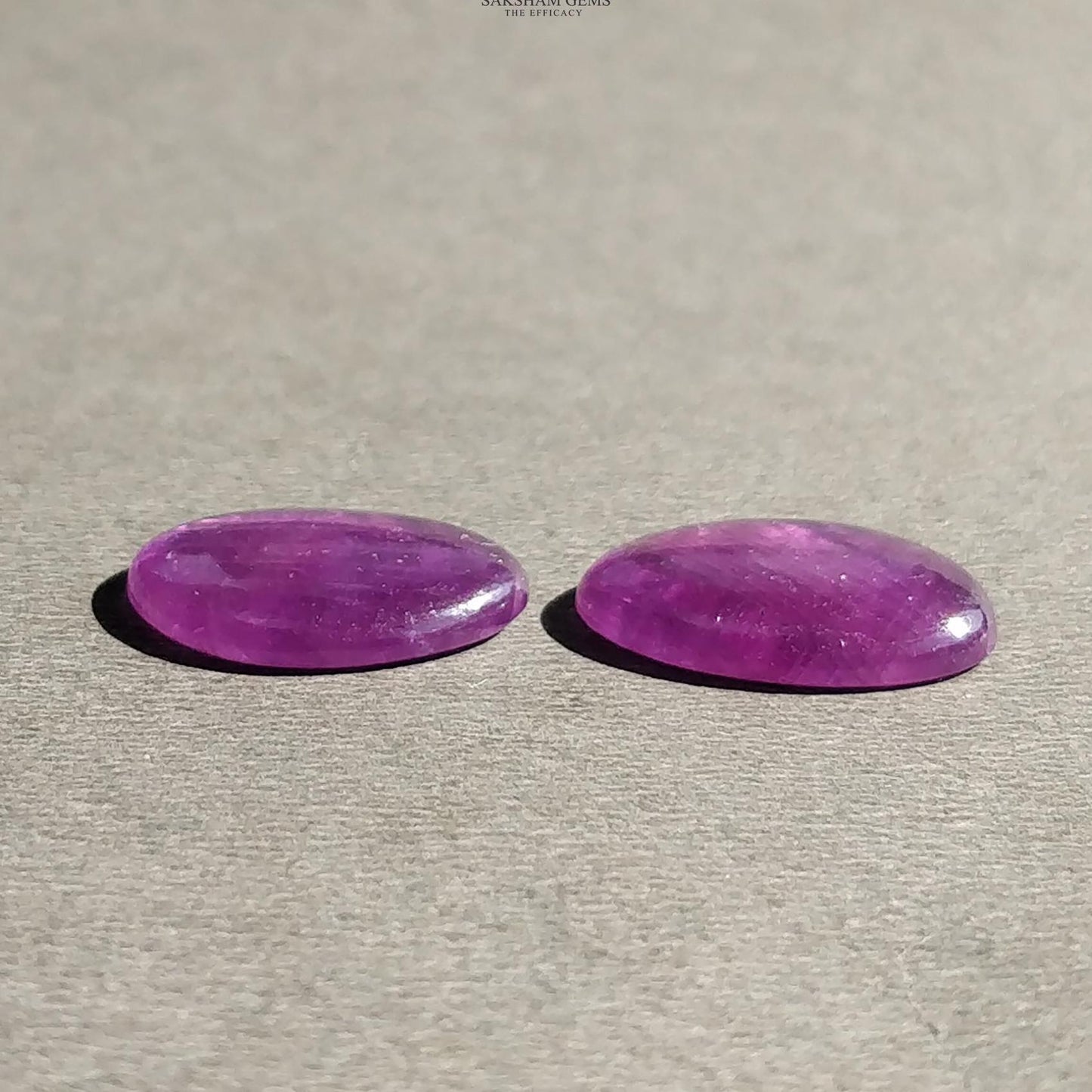 Purple Sapphire Gemstone Cabochon : 14.00cts Natural Untreated Untreated Sapphire Egg Shape  16*13mm Pair