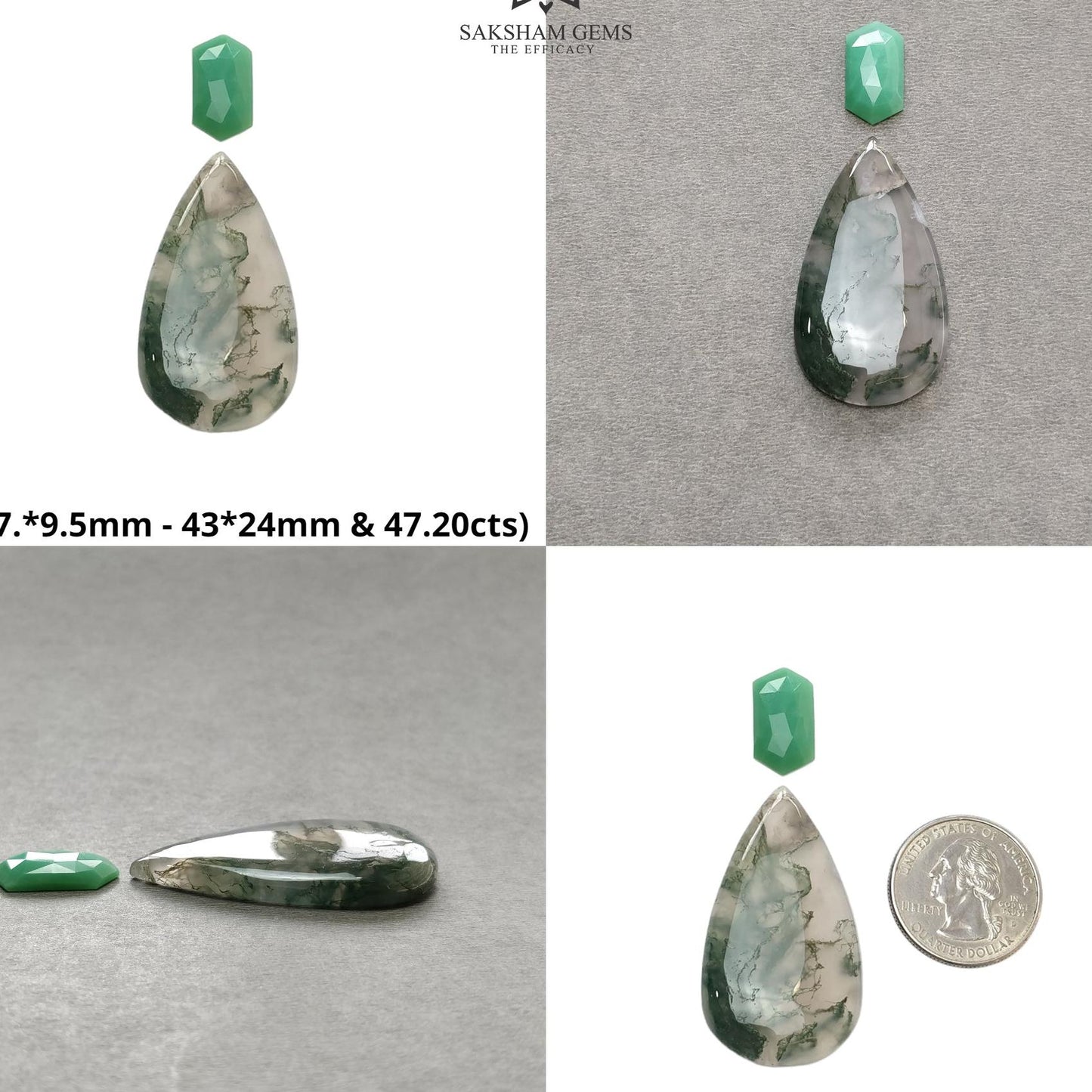 Botswana Agate Chrysoprase Peach Moonstone & Labradorite Gemstone Cabochon Rose Cut Natural Multi Shapes 2/3pcs Sets