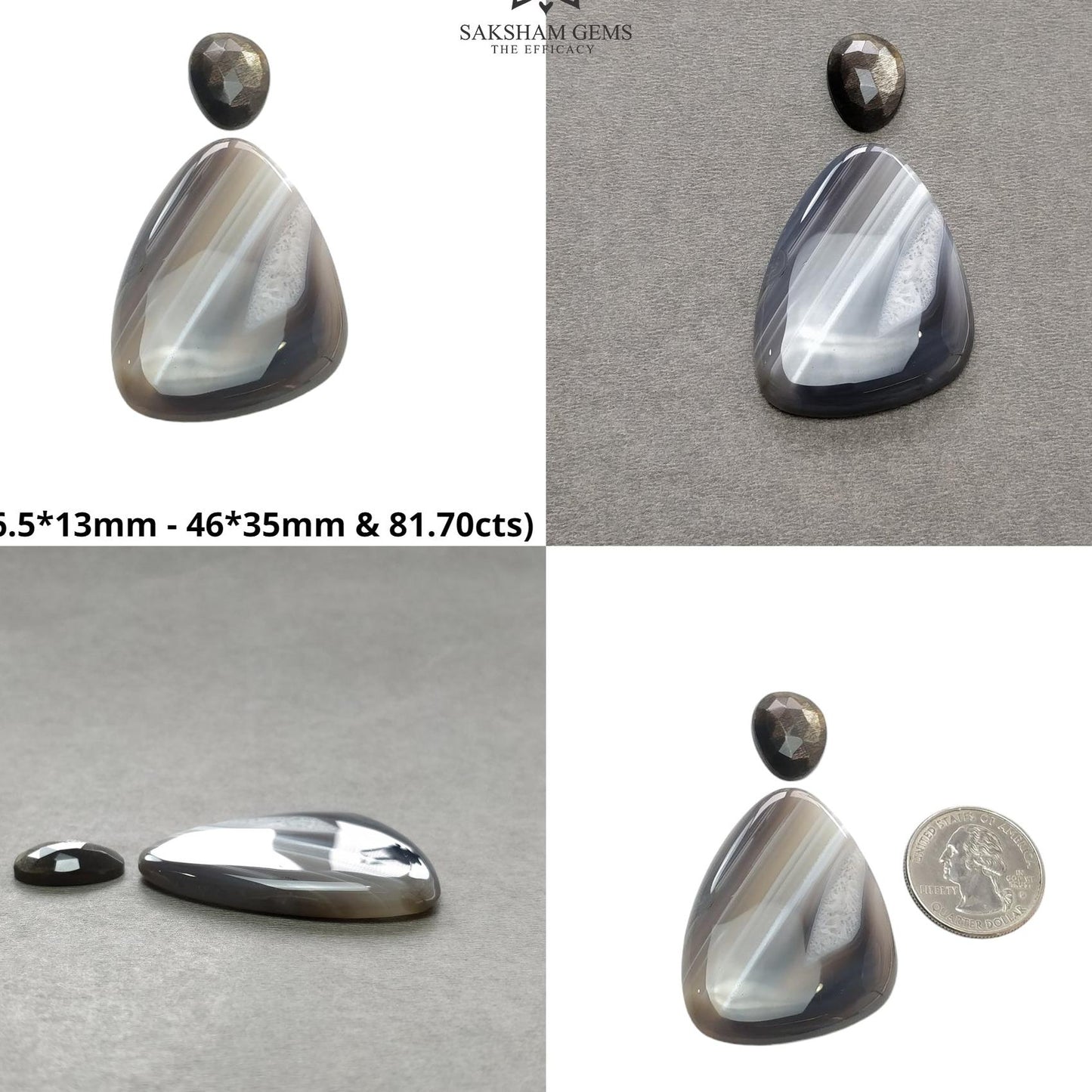 Botswana Agate Chrysoprase Peach Moonstone & Labradorite Gemstone Cabochon Rose Cut Natural Multi Shapes 2/3pcs Sets