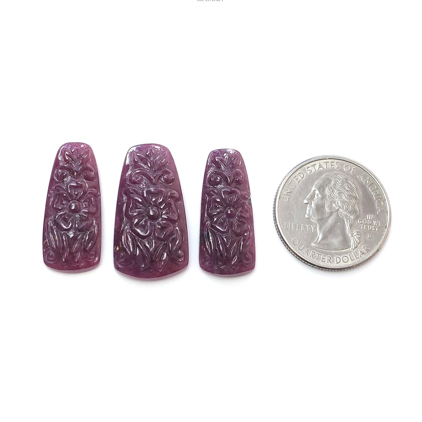 RUBY Gemstone Carving : 57.00cts Natural Untreated Unheated Red Ruby Hand Carved Uneven Shape 26*11mm - 28*15mm 3pcs