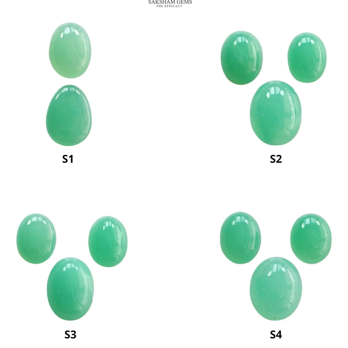 GREEN CHRYSOPRASE Gemstone Cabochon : Natural Untreated Unheated Chrysoprase Oval Egg Shape Set