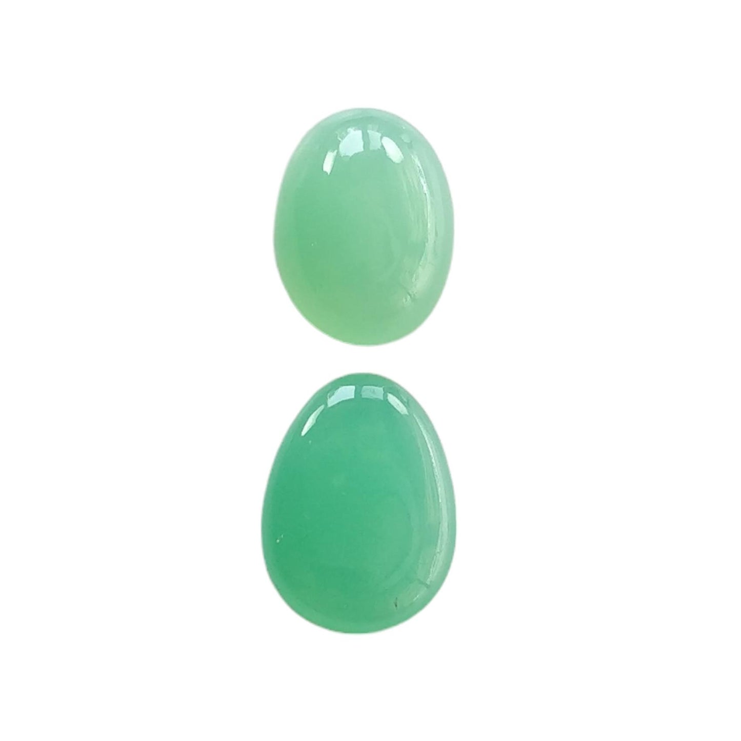 GREEN CHRYSOPRASE Gemstone Cabochon : Natural Untreated Unheated Chrysoprase Oval Egg Shape Set