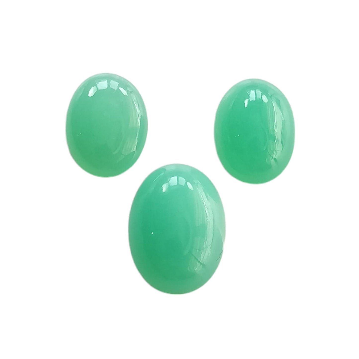 GREEN CHRYSOPRASE Gemstone Cabochon : Natural Untreated Unheated Chrysoprase Oval Egg Shape Set