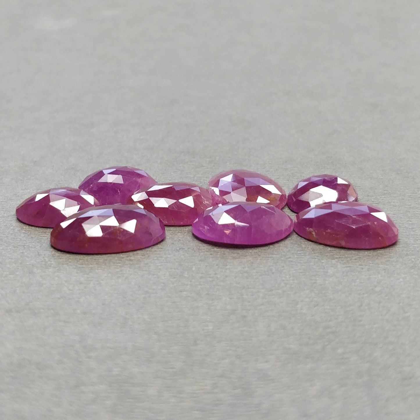 RUBY Gemstone Rose Cut : 63.30cts Natural Untreated Unheated Raspberry Ruby Egg Shape 13*10.5mm - 17*12mm 8pcs Lot