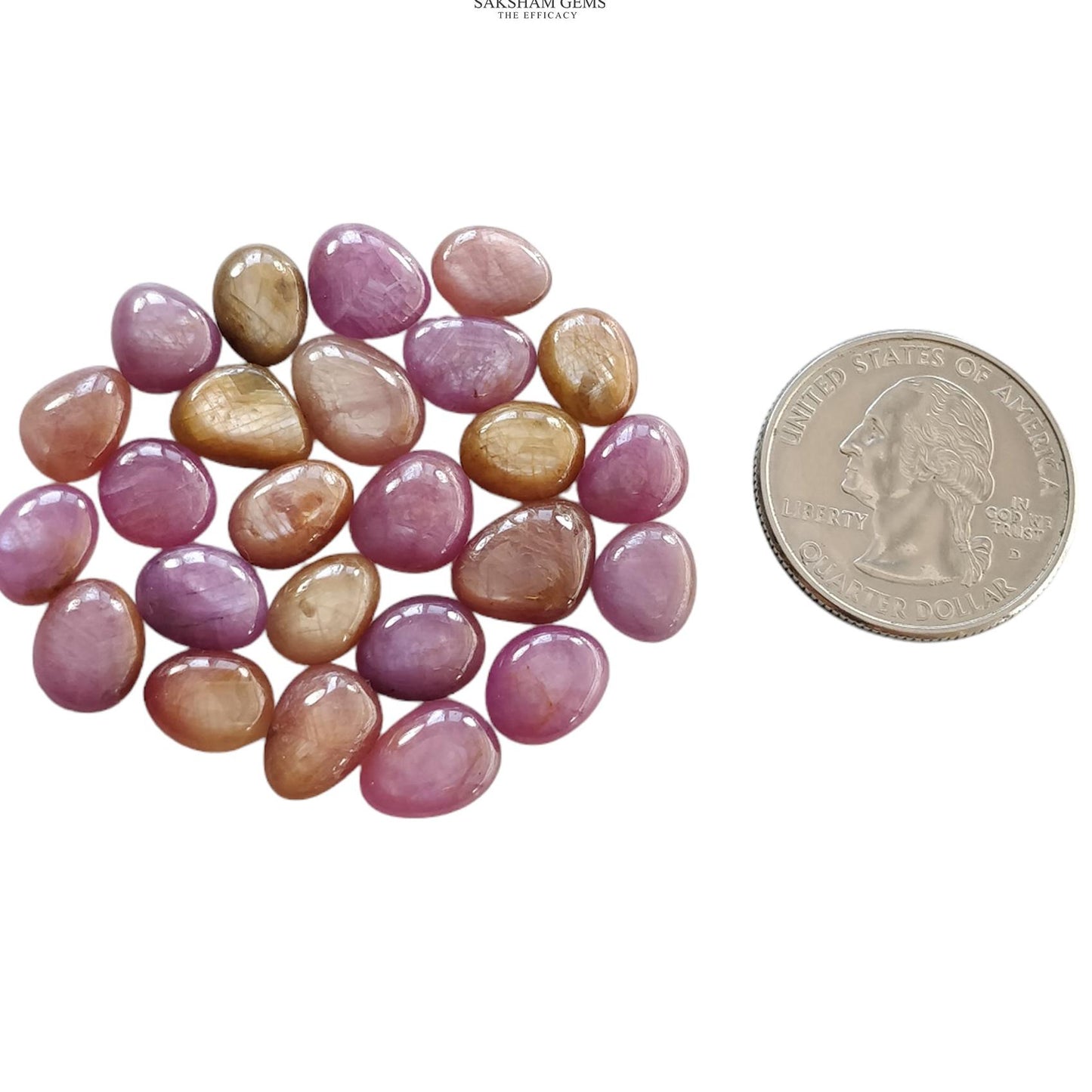 Ruby & Orange Sapphire Gemstone Cabochon : 60.00cts Natural Untreated Raspberry Sheen Ruby Uneven Shape 8.5*8mm - 11*8mm 25pcs
