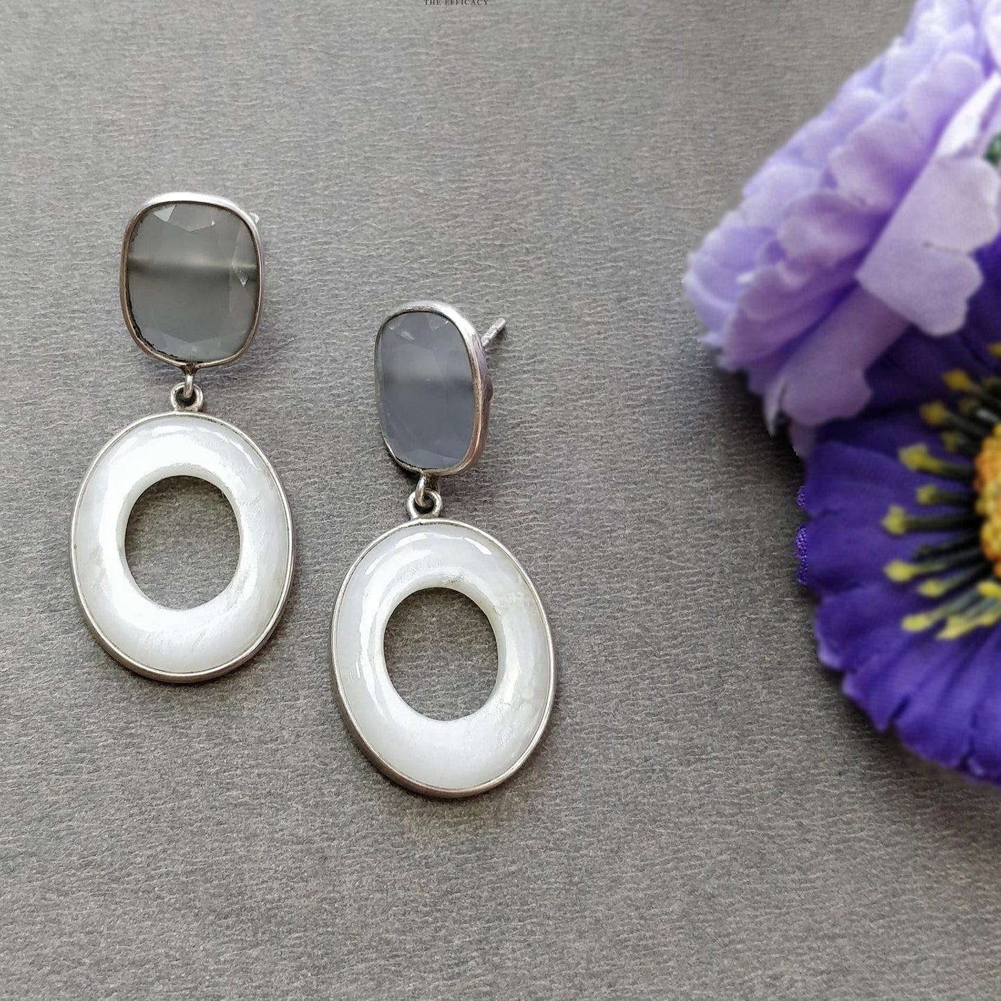 White Onyx 925 Sterling Silver Earrings : 8.50gms Natural Color Enhanced Fancy Shape Bezel Set 2.5" Drop Dangle Push Back Earrings