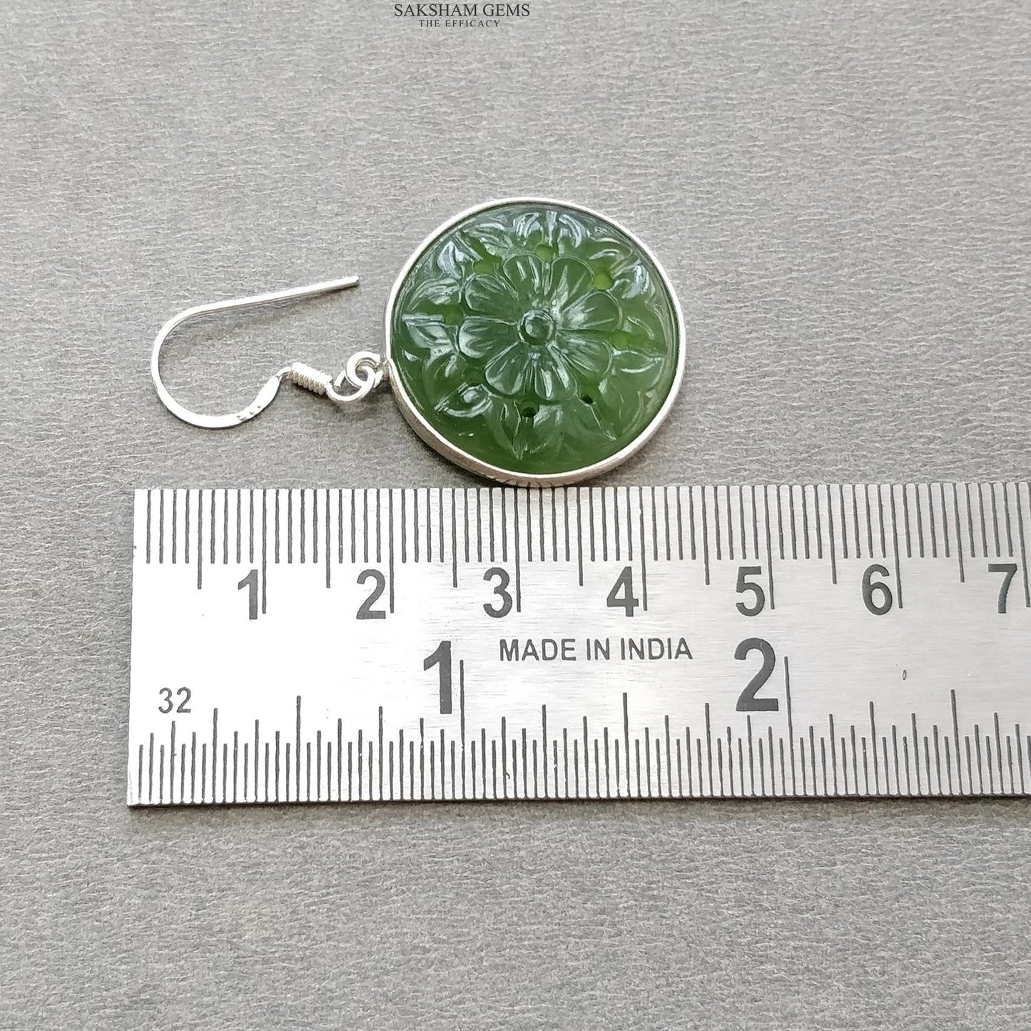 SERPENTINE Gemstone 925 Sterling Silver Earrings : 8.80gms Natural Untreated Drop Dangle Round Shape Hook Earrings 1.60"