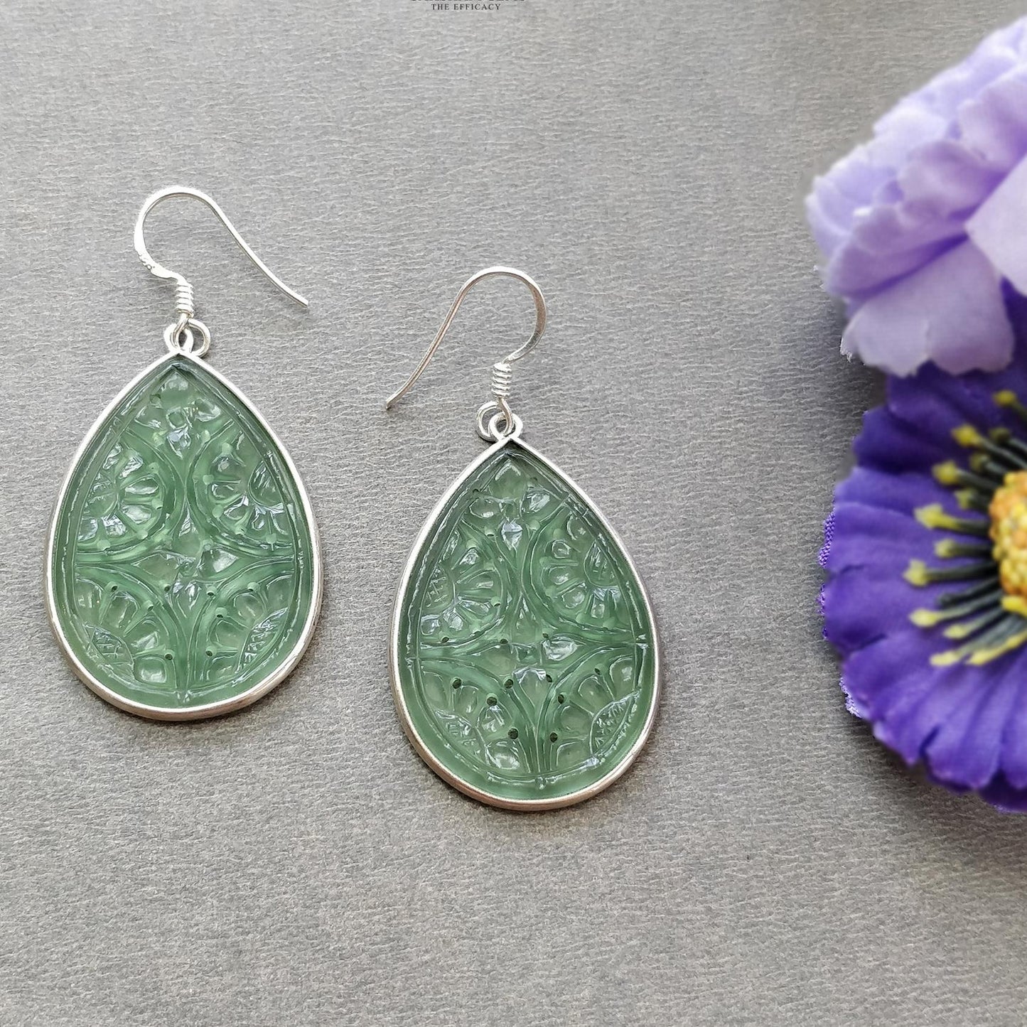SERPENTINE Gemstone 925 Sterling Silver Earrings : 9.00gms Natural Untreated Drop Dangle Pear Shape Hook Earrings 2"