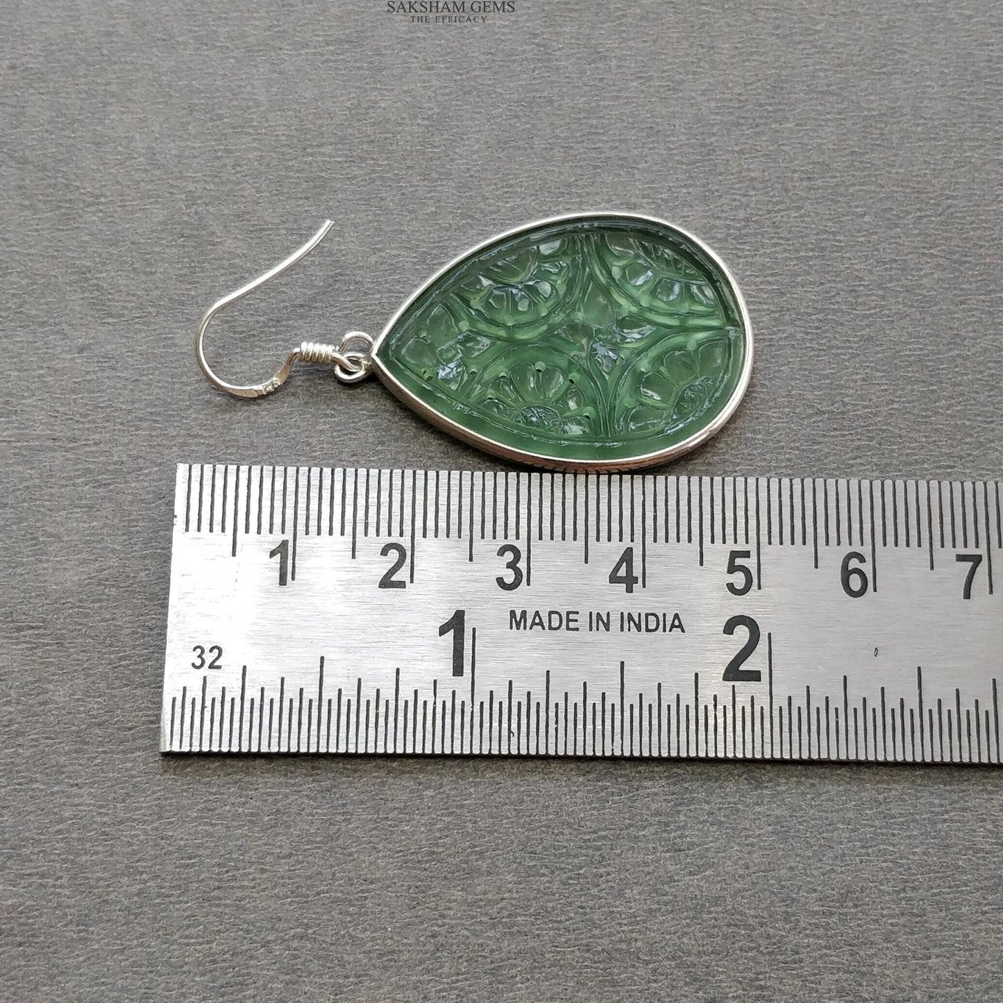 SERPENTINE Gemstone 925 Sterling Silver Earrings : 9.00gms Natural Untreated Drop Dangle Pear Shape Hook Earrings 2"