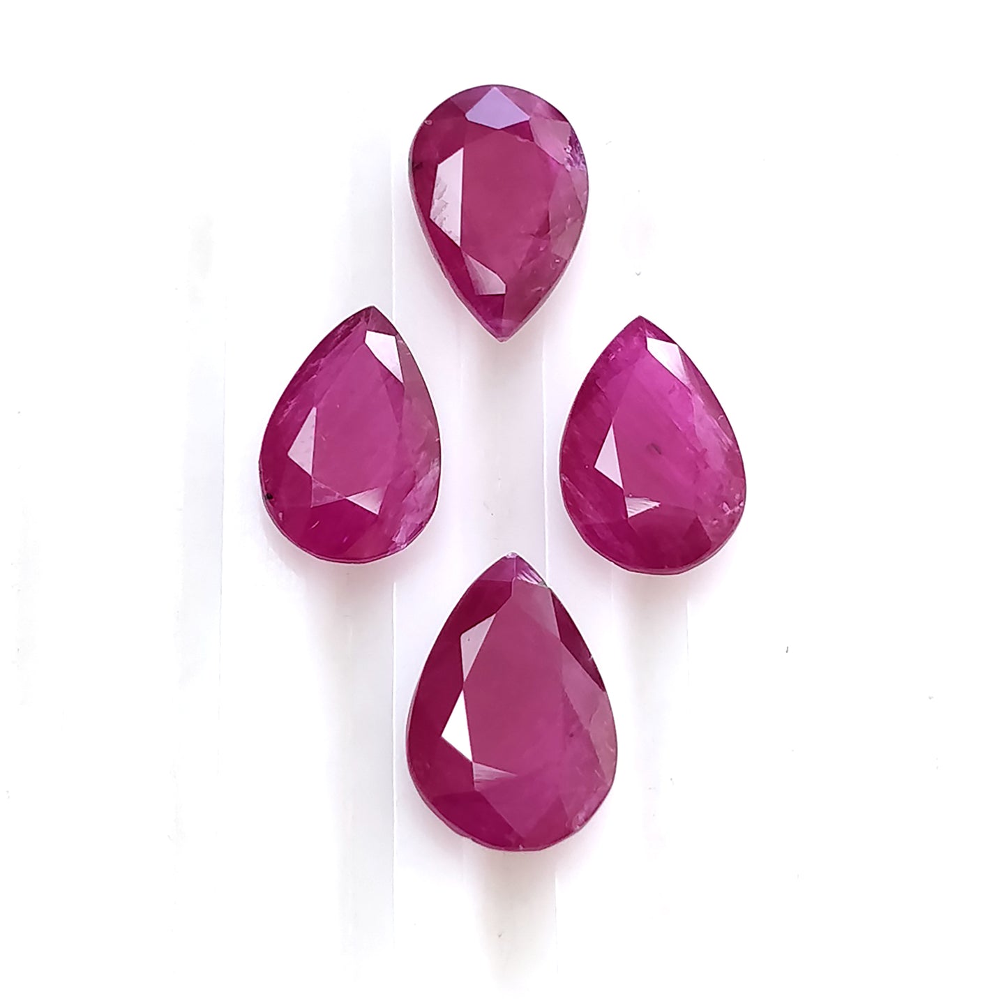 Ruby Gemstone Normal Cut : 14.30cts Natural Untreated Unheated Red Ruby Pear Shape 12*8mm - 13*9mm 4pcs